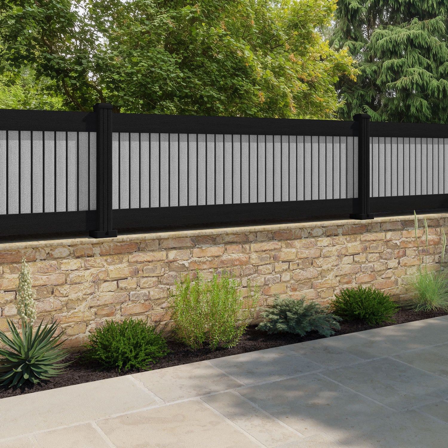 Virtis Fence Panel - Light Grey - with our composite posts