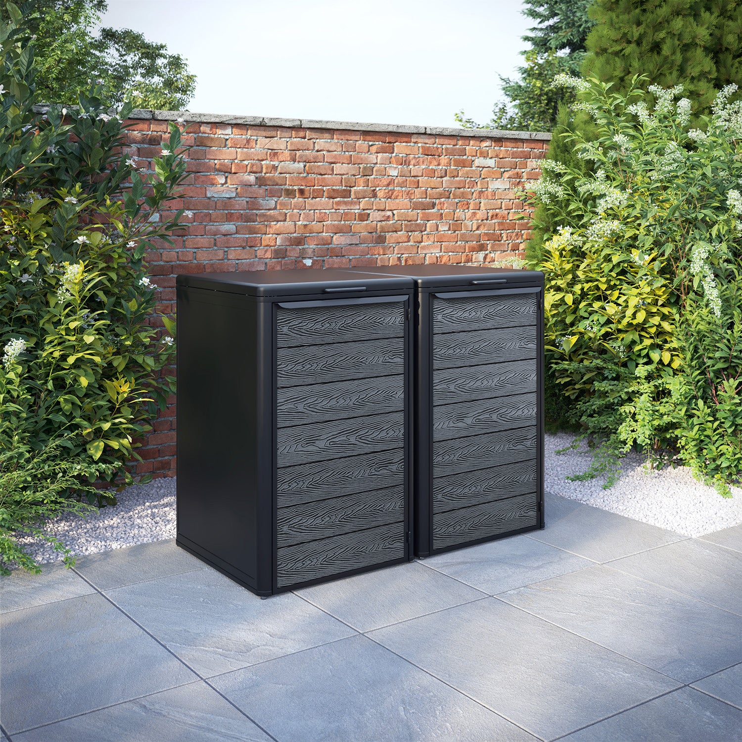 Curva Black 2 Bin Store with Classic Door Slat