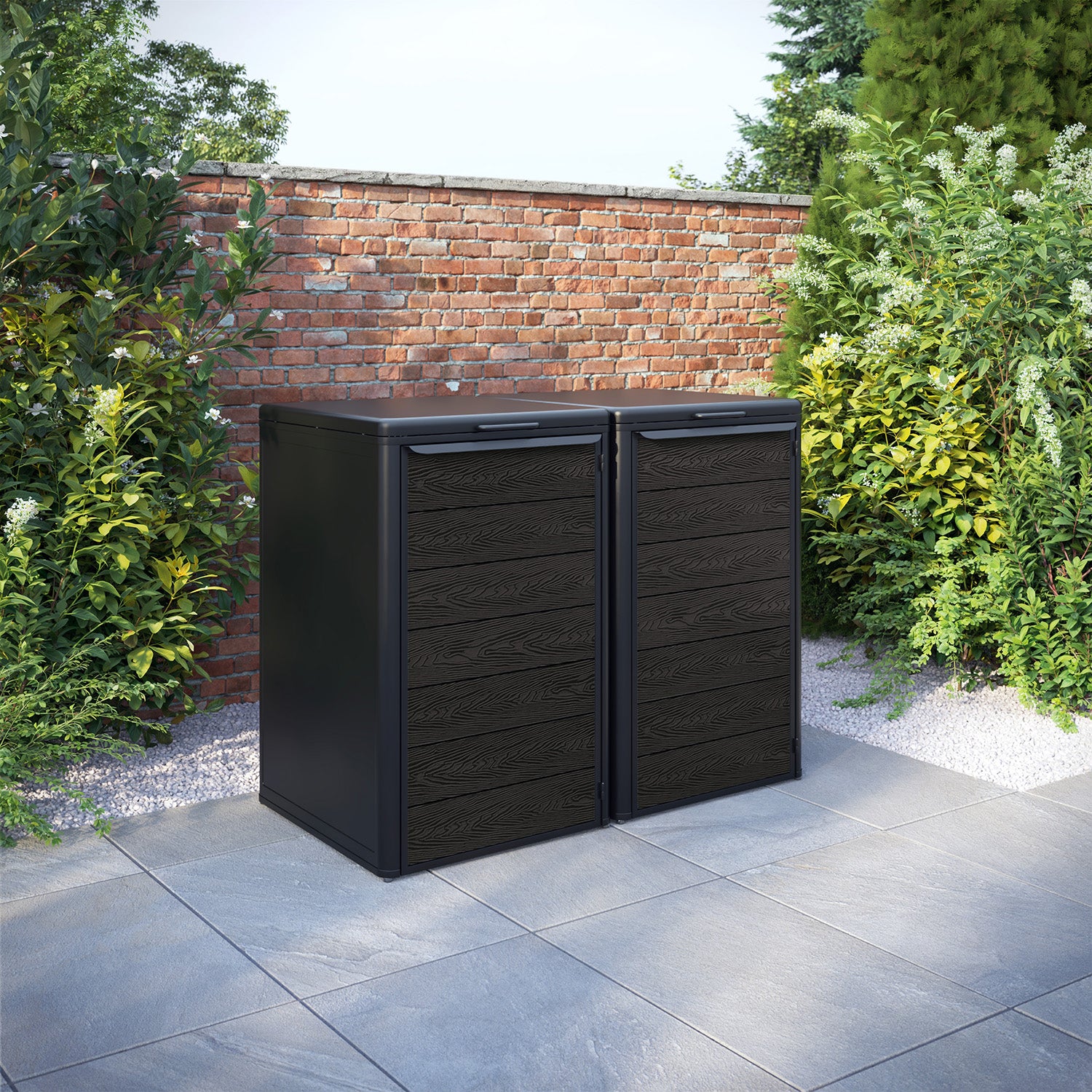 Curva Black 2 Bin Store with Classic Door Slat