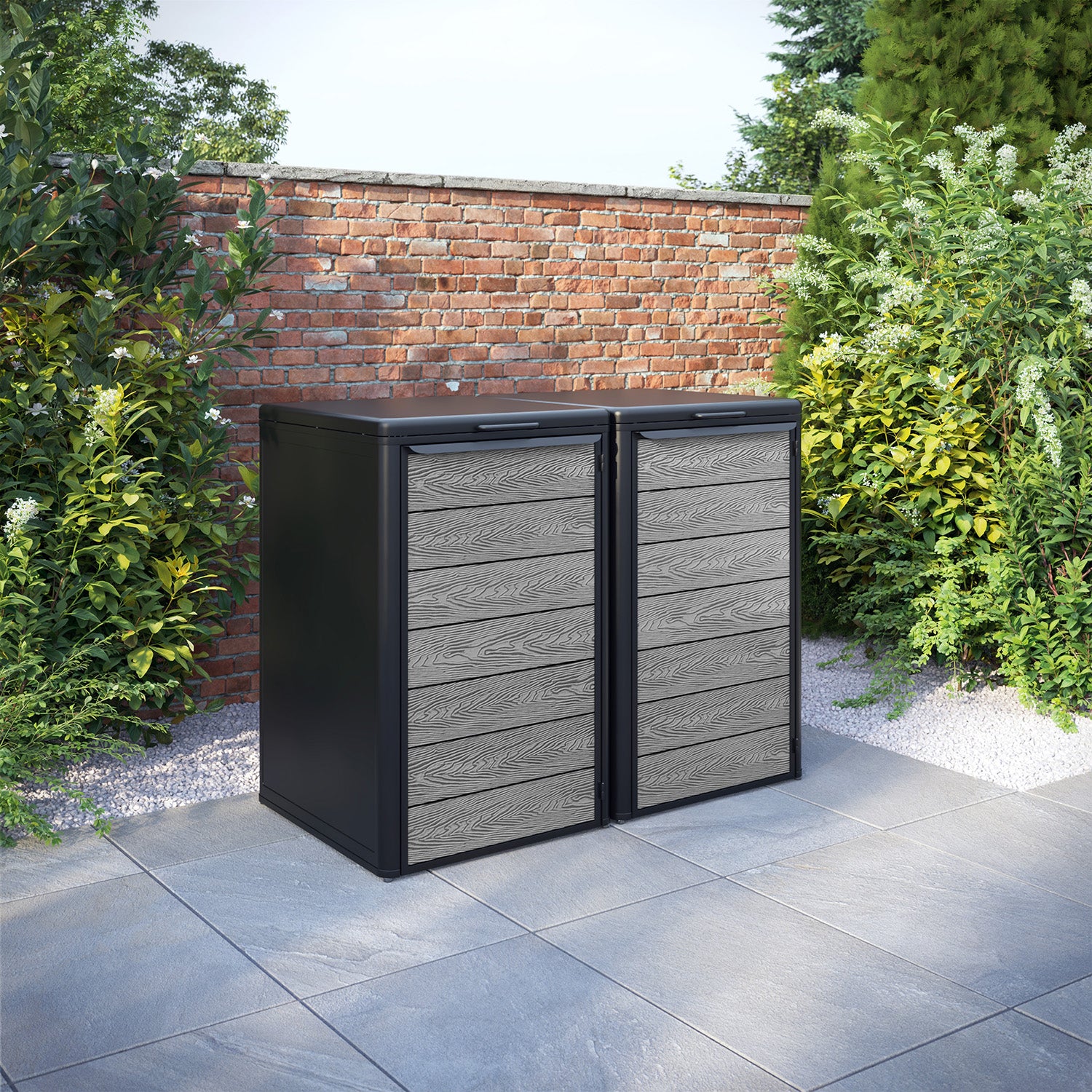 Curva Black 2 Bin Store with Classic Door Slat