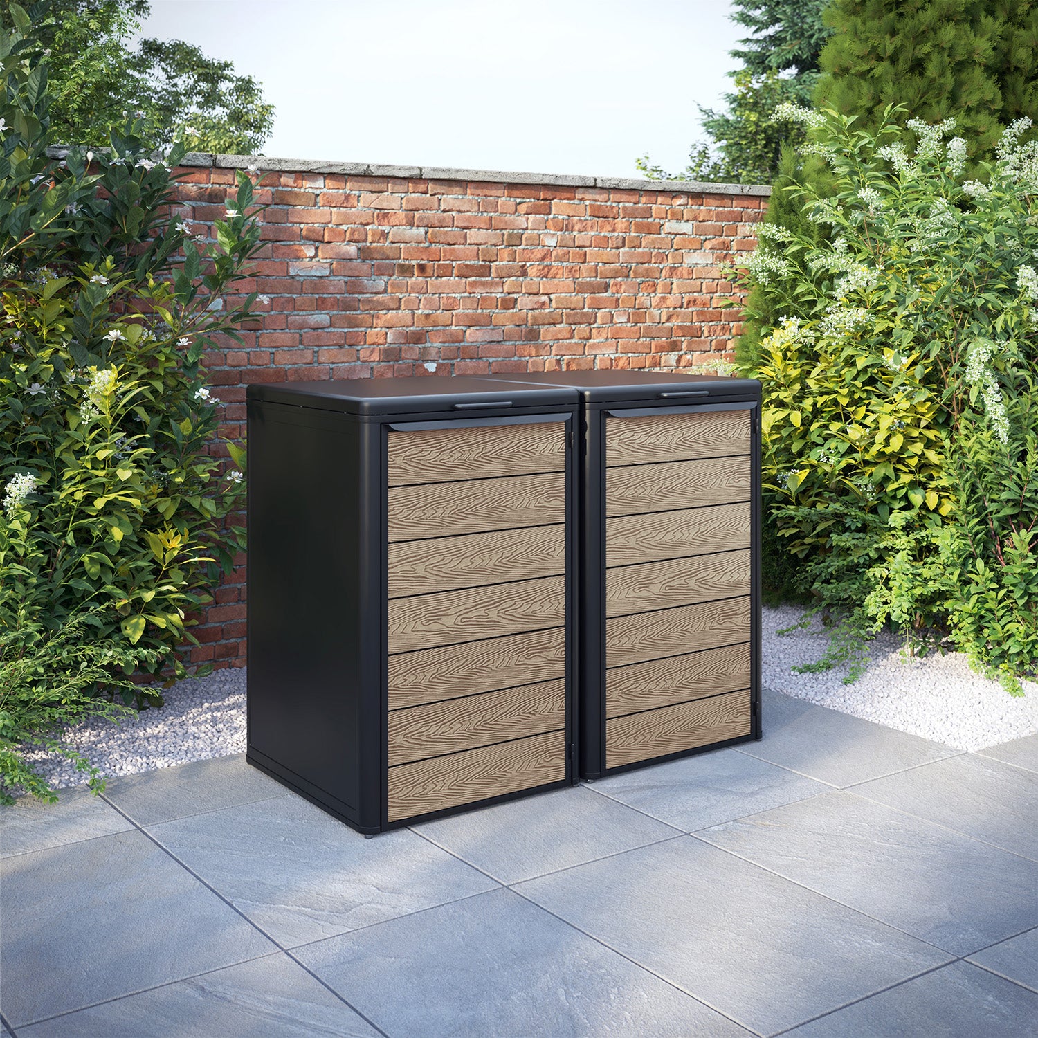 Curva Black 2 Bin Store with Classic Door Slat