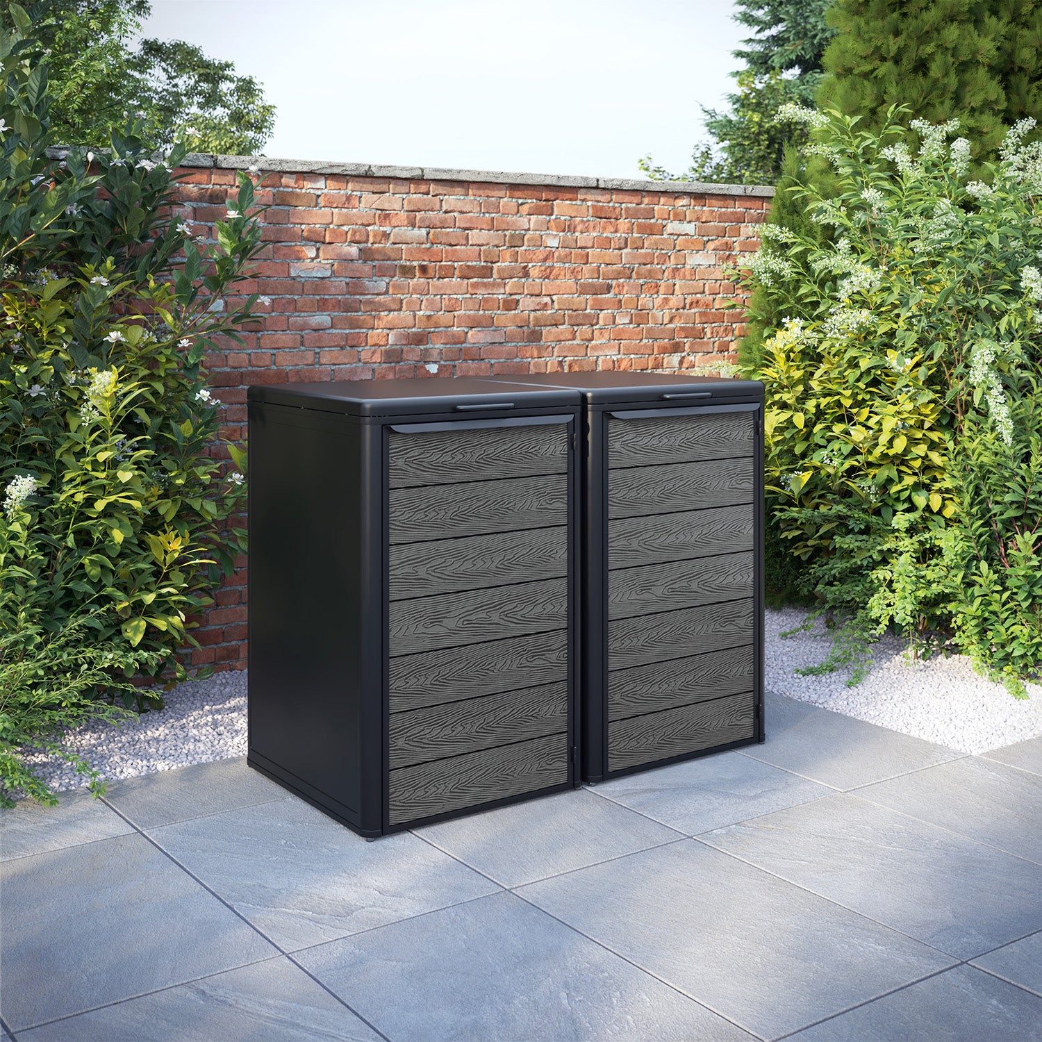 Curva Black 2 Bin Store with Classic Door Slat