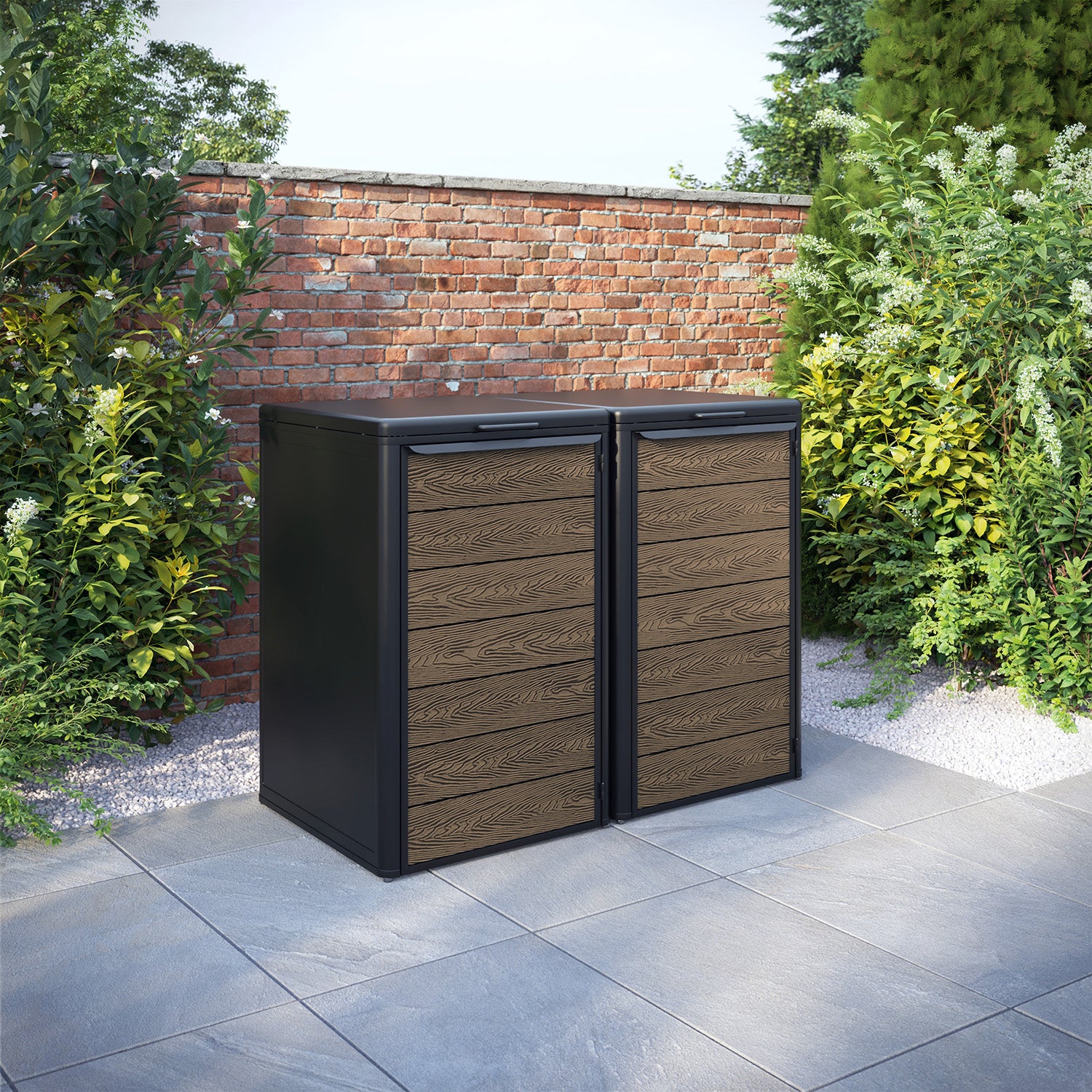 Curva Black 2 Bin Store with Classic Door Slat