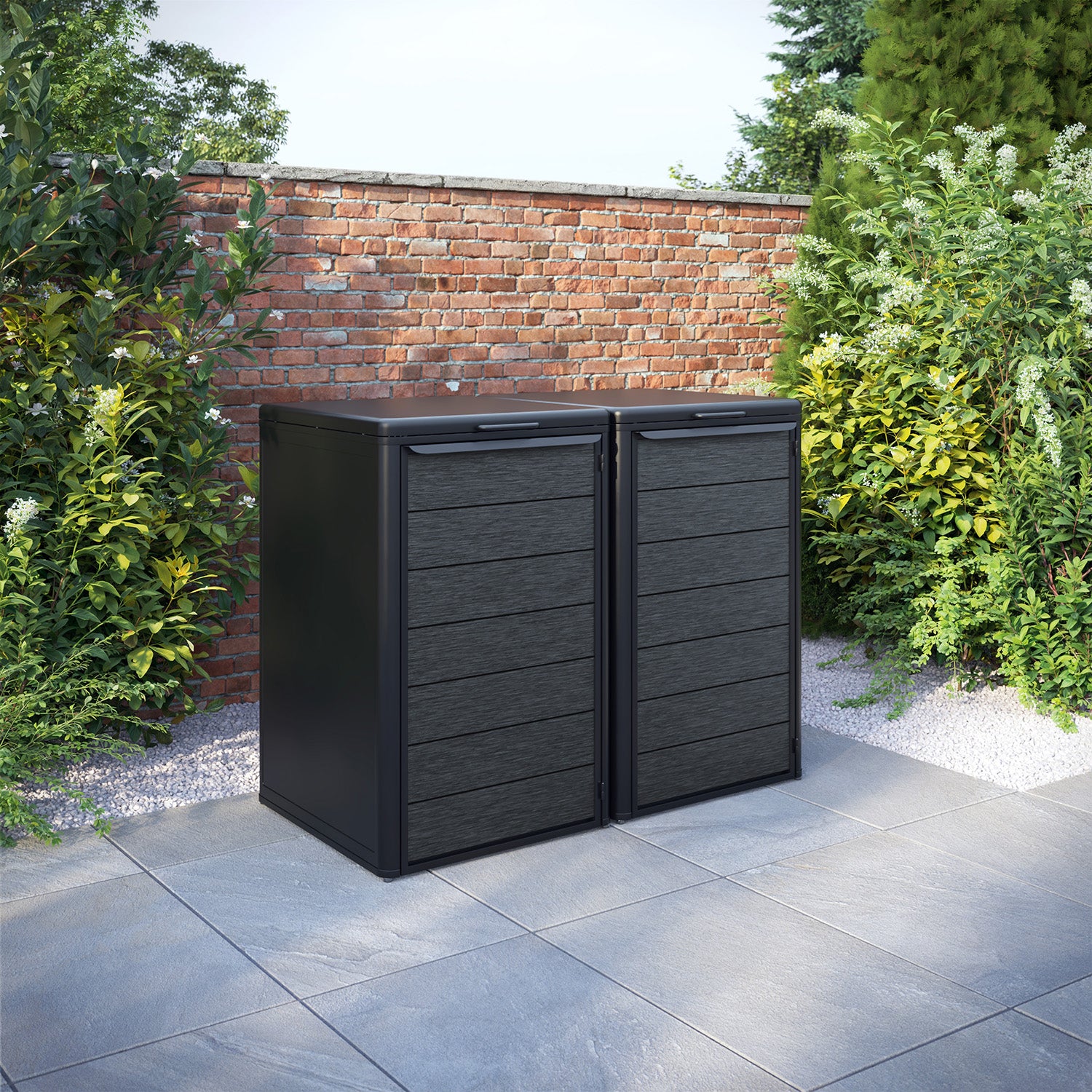 Curva Black 2 Bin Store with Fusion Door Slat