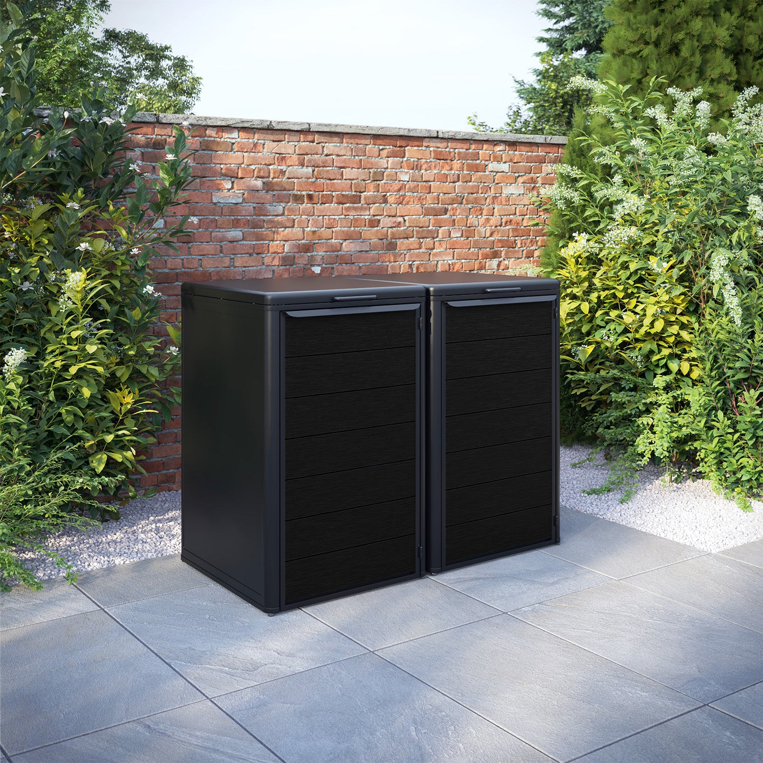 Curva Black 2 Bin Store with Fusion Door Slat