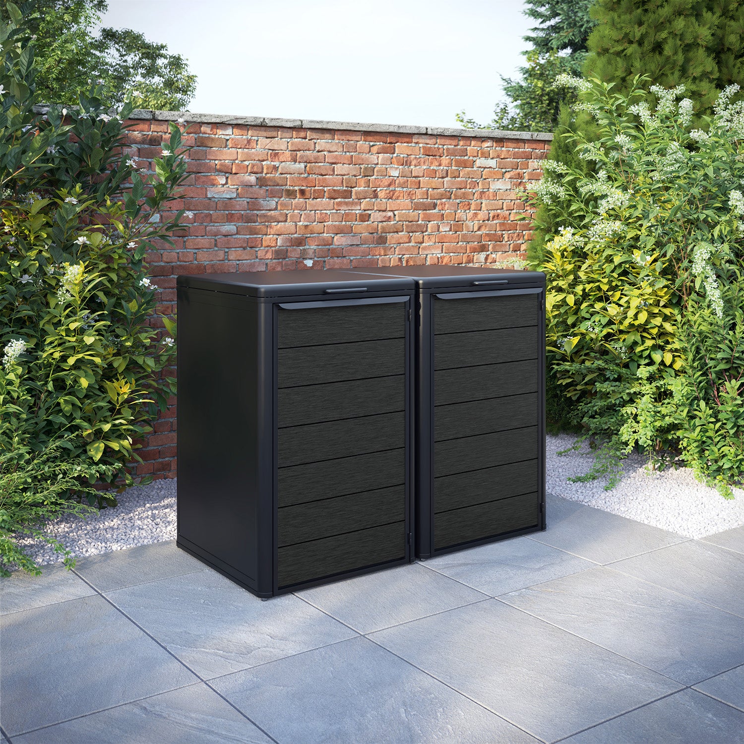 Curva Black 2 Bin Store with Fusion Door Slat