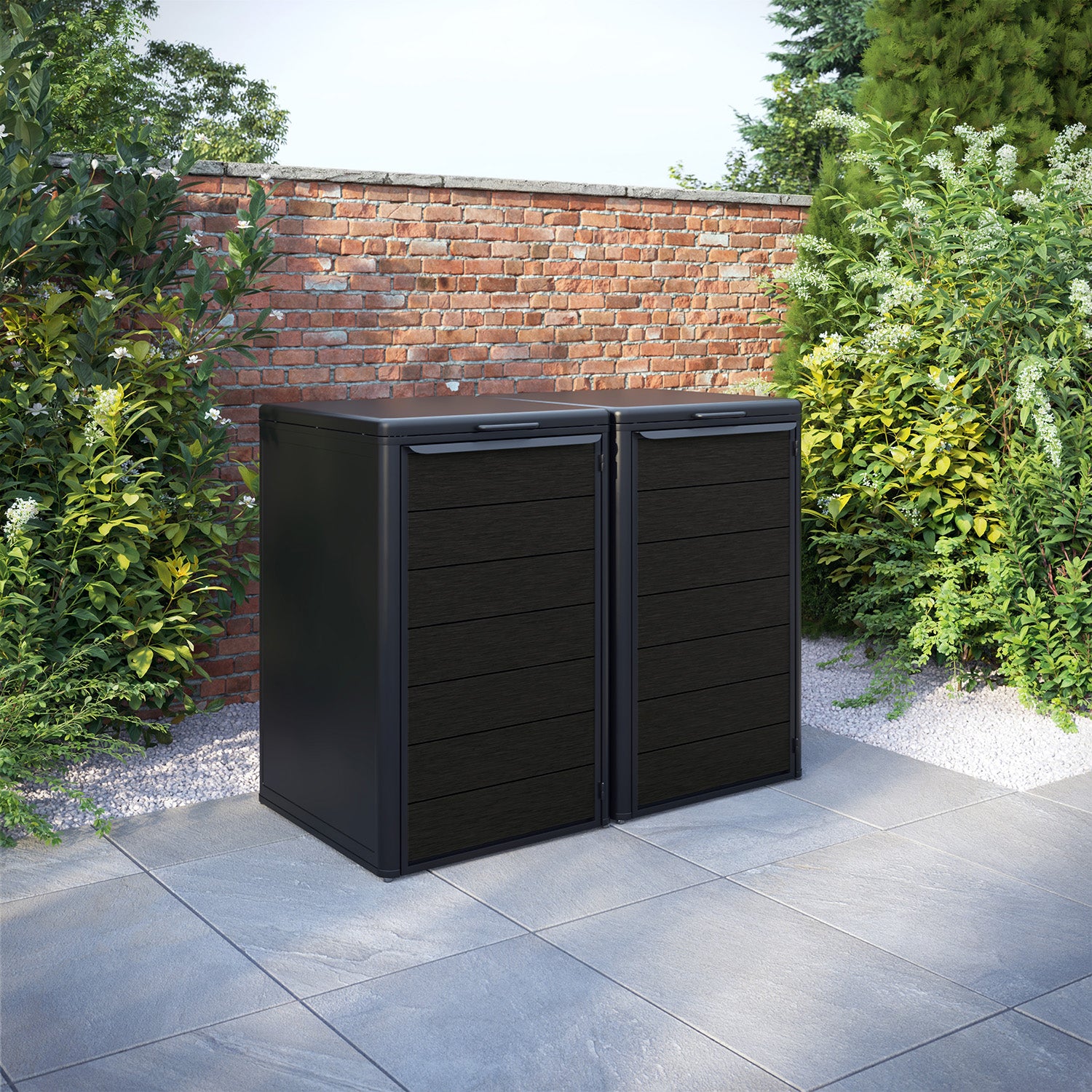 Curva Black 2 Bin Store with Fusion Door Slat