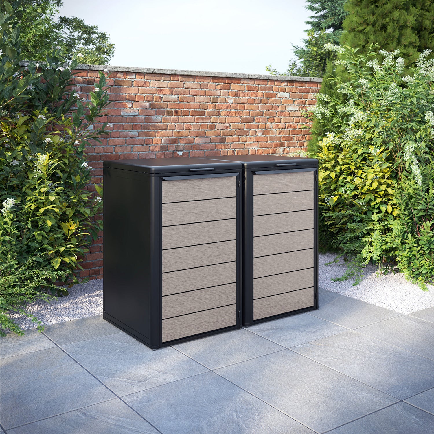 Curva Black 2 Bin Store with Fusion Door Slat