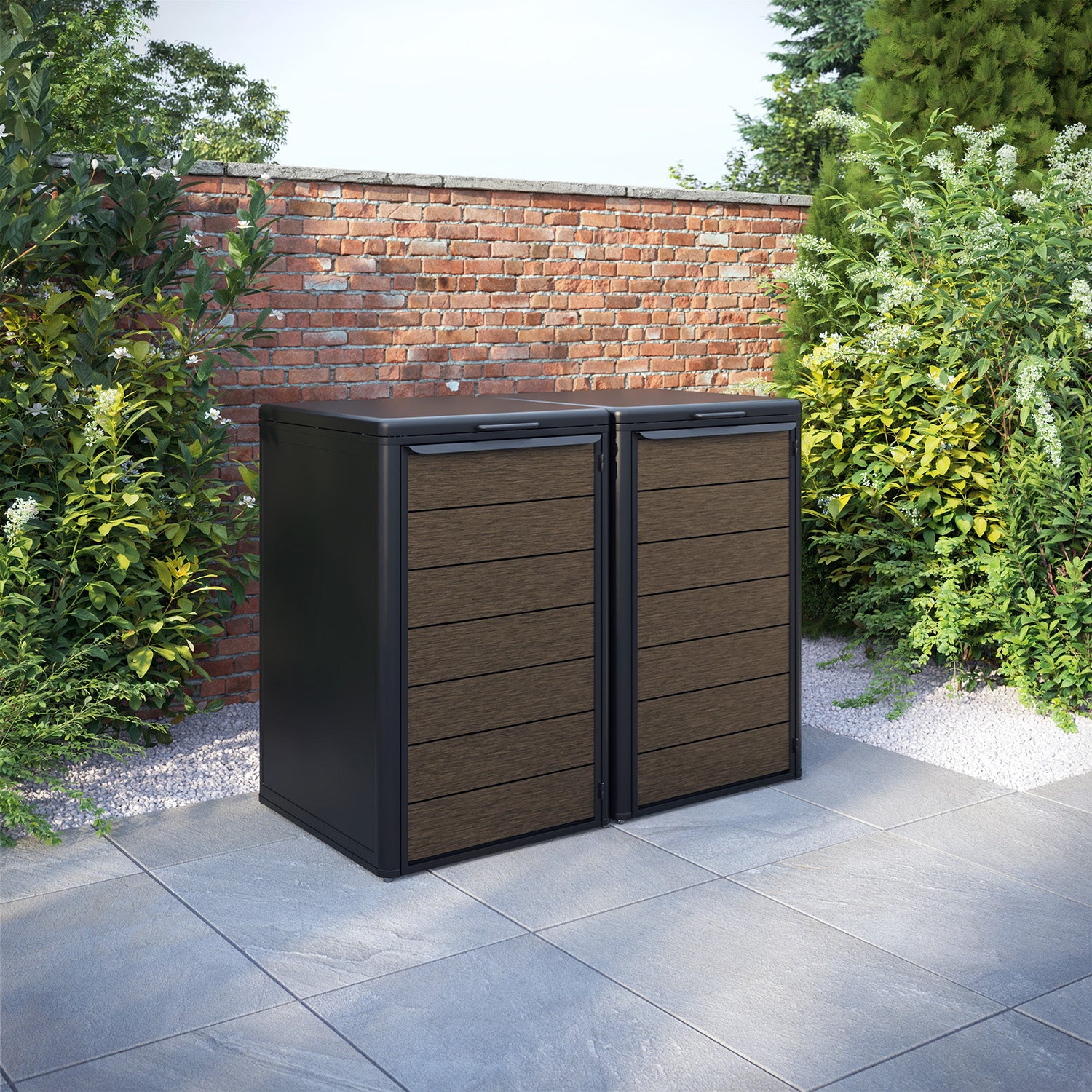 Curva Black 2 Bin Store with Fusion Door Slat
