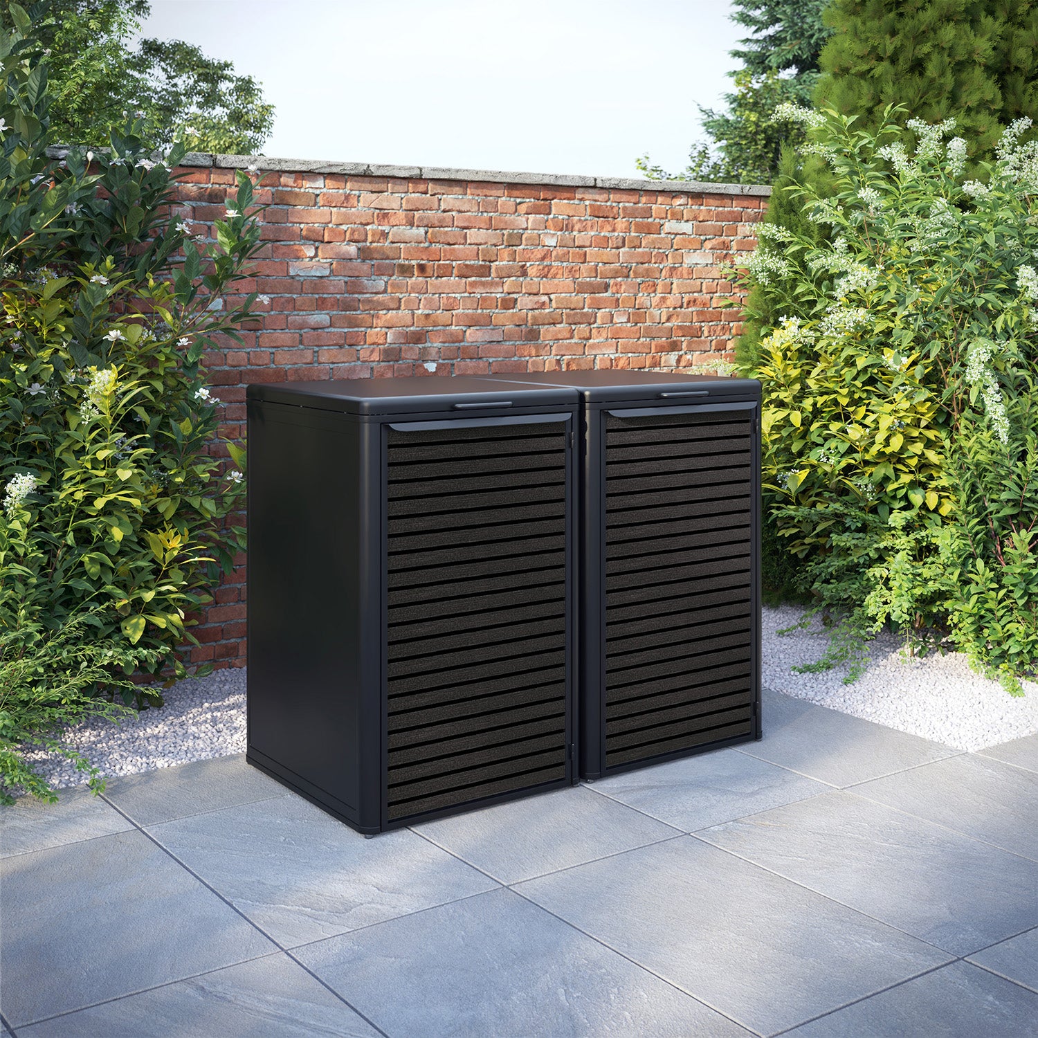 Curva Black 2 Bin Store with Hudson Door Slat