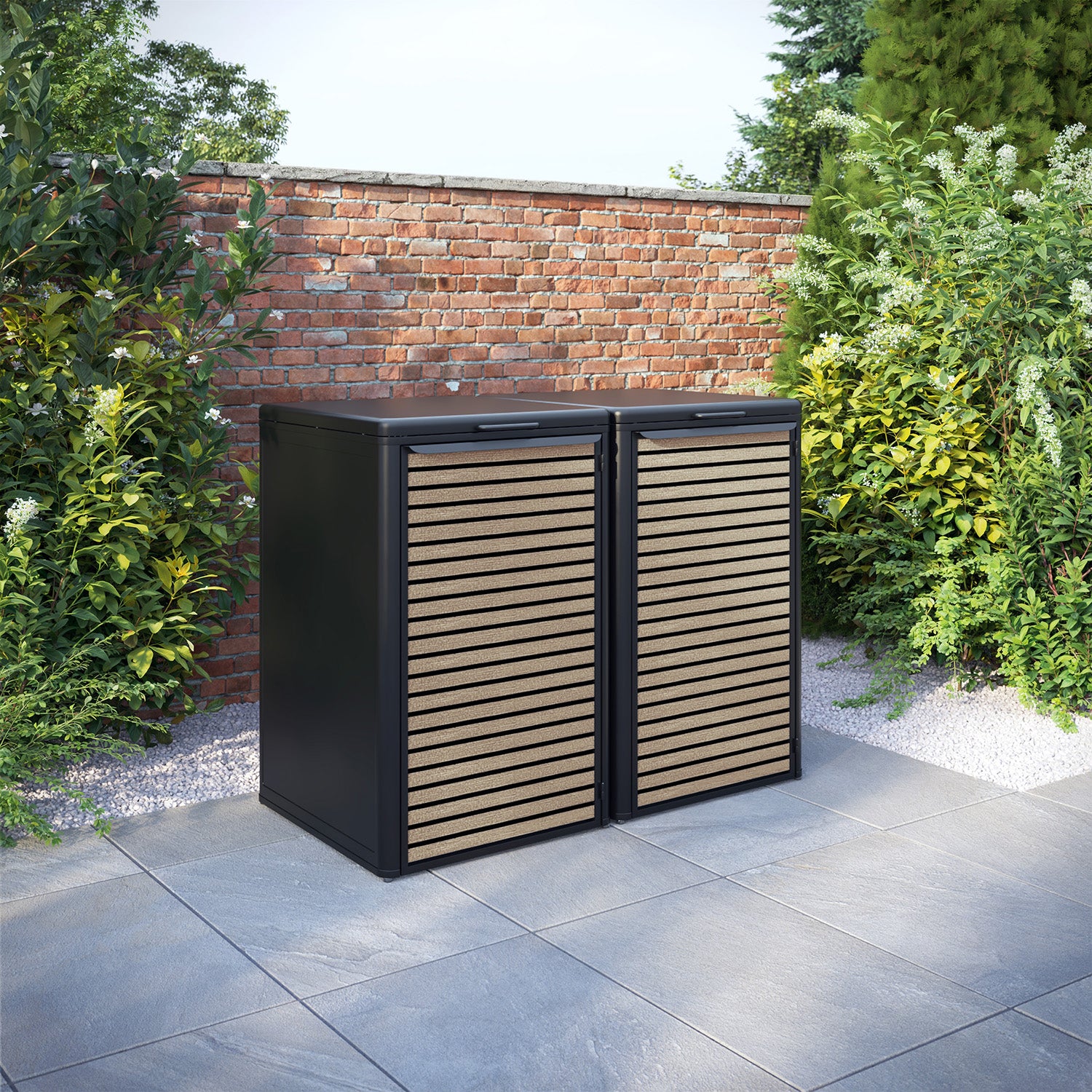 Curva Black 2 Bin Store with Hudson Door Slat