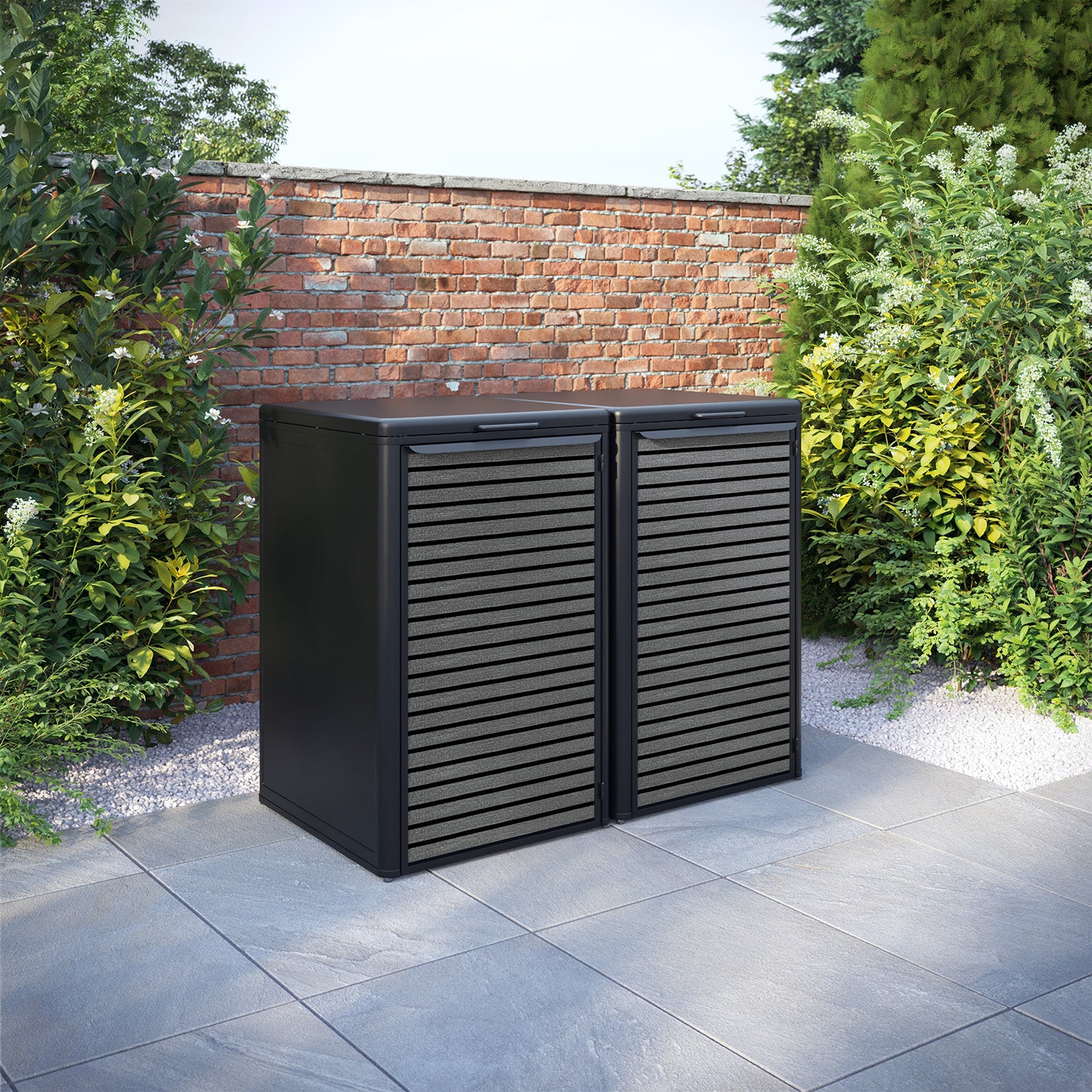 Curva Black 2 Bin Store with Hudson Door Slat