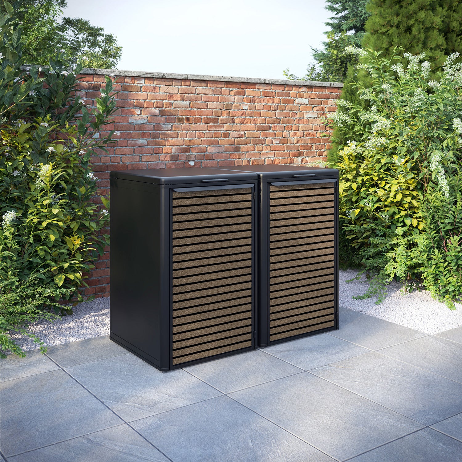 Curva Black 2 Bin Store with Hudson Door Slat