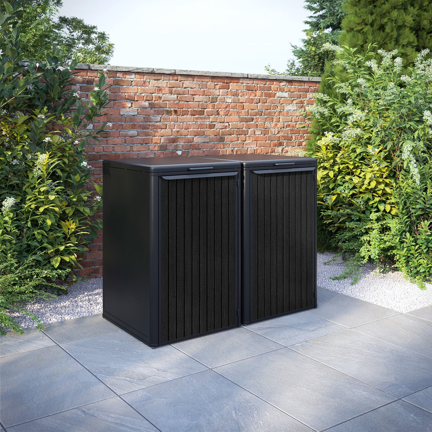 Curva Black 2 Bin Store with Virtis Door Slat