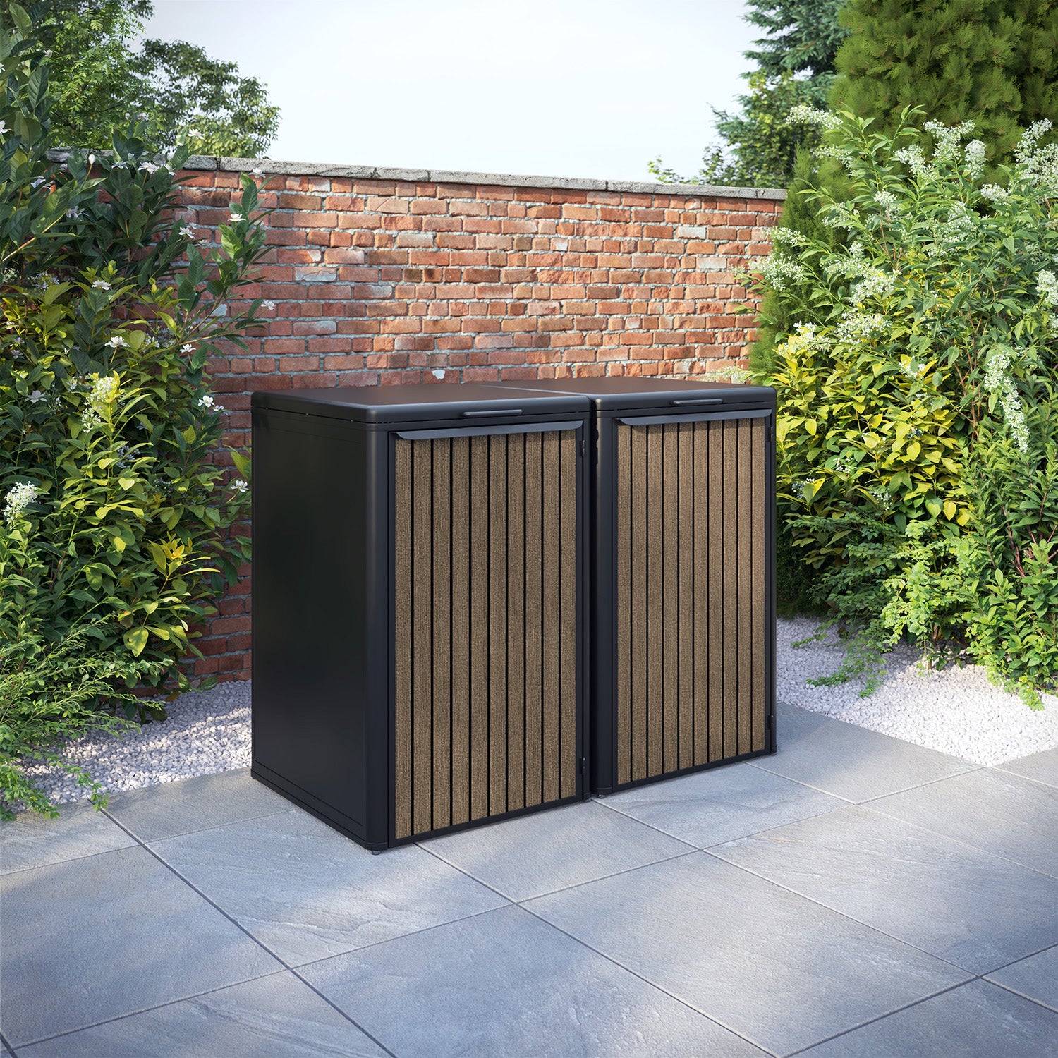 Curva Black 2 Bin Store with Virtis Door Slat