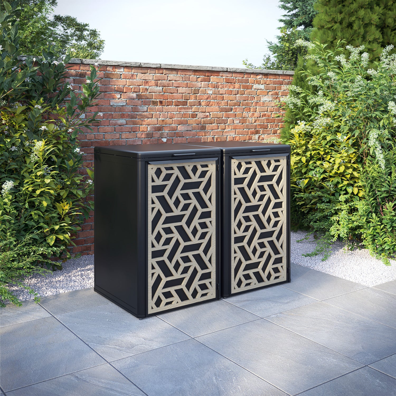 Curva Black 2 Bin Store with Contour Door Screen