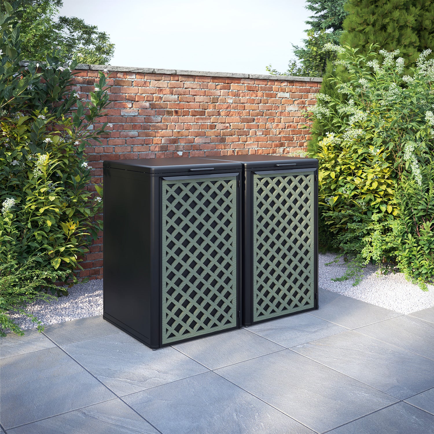 Curva Black 2 Bin Store with Hive Door Screen