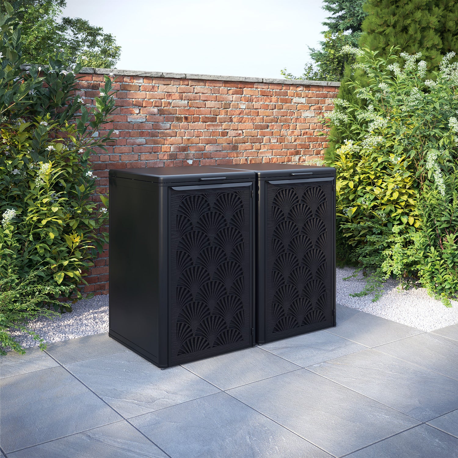 Curva Black 2 Bin Store with Laurel Door Screen