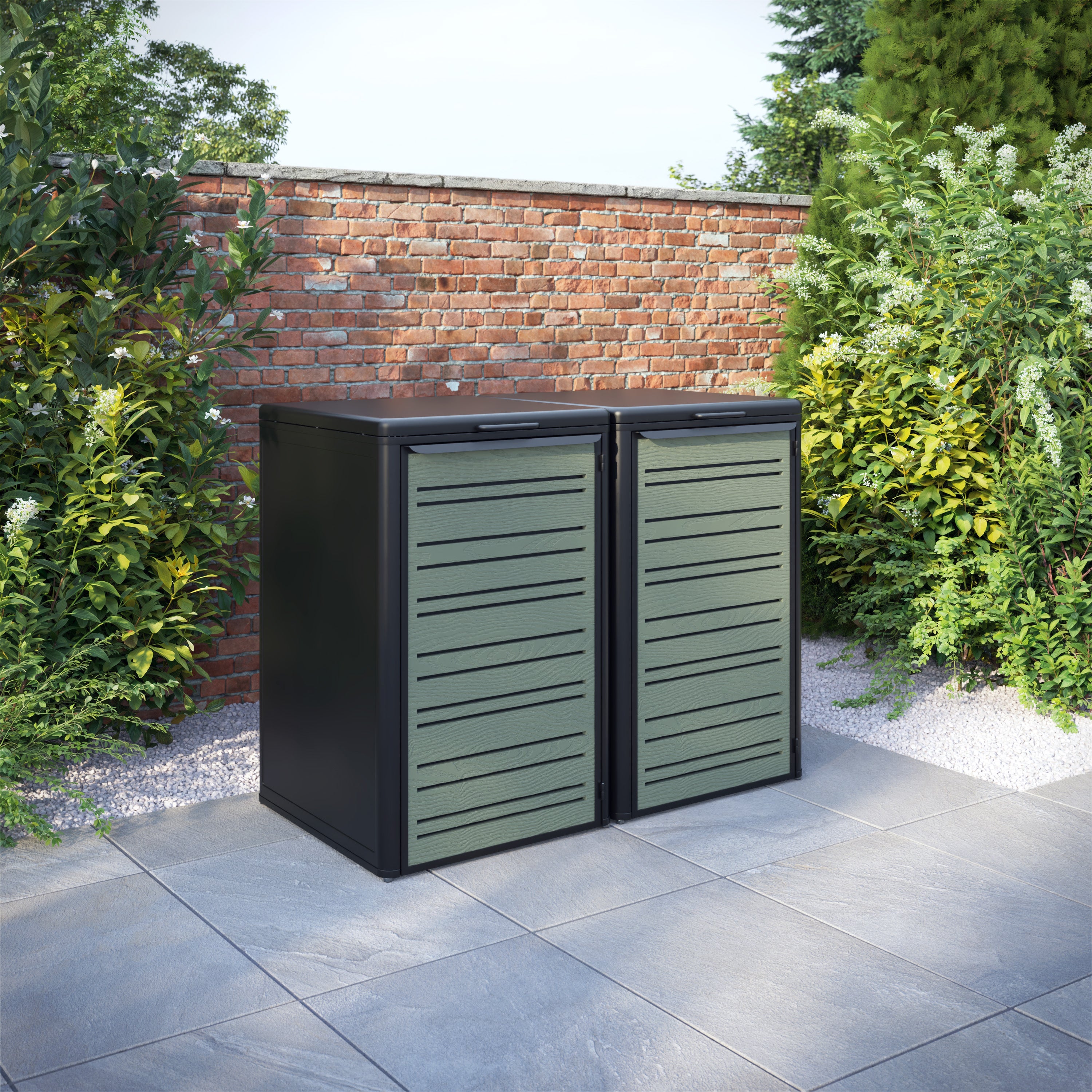 Curva Black 2 Bin Store with Linea Door Screen