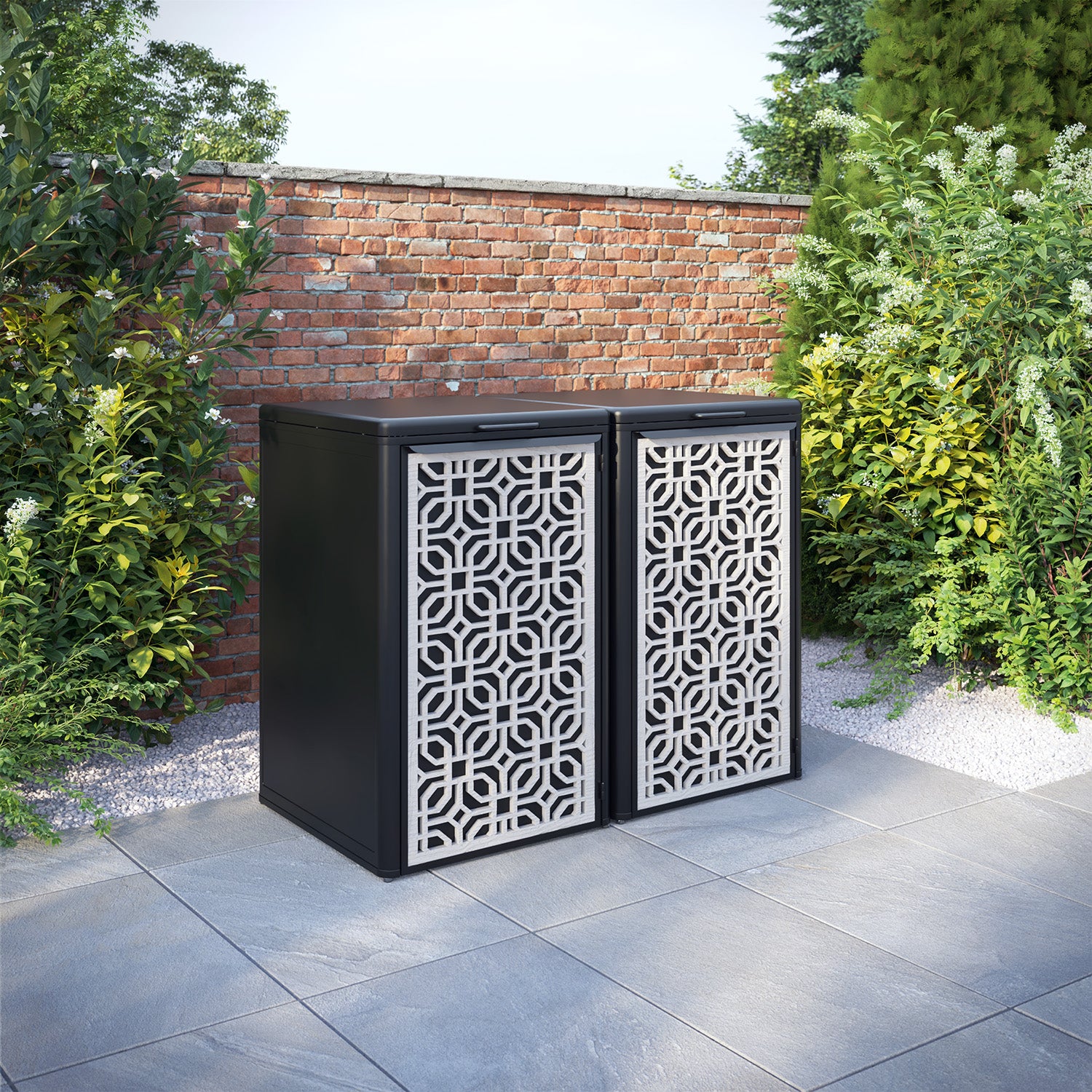 Curva Black 2 Bin Store with Micro Door Screen