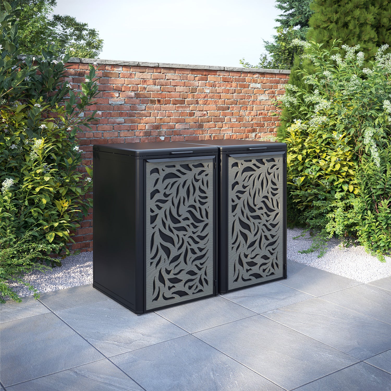 Curva Black 2 Bin Store with Plume Door Screen