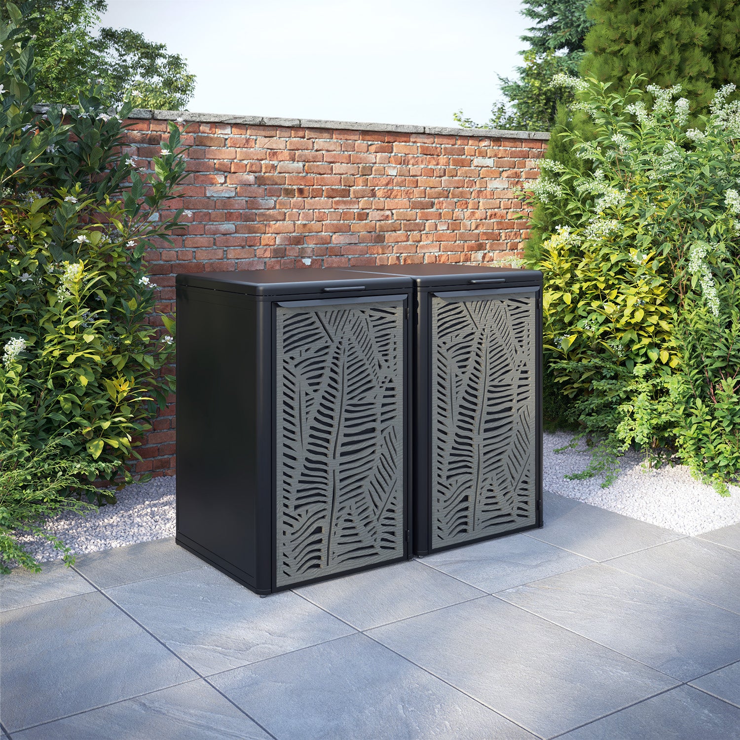 Curva Black 2 Bin Store with Quill Door Screen