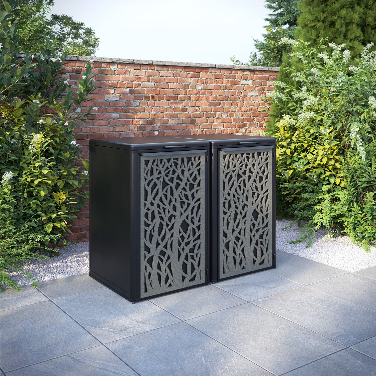 Curva Black 2 Bin Store with Twilight Door Screen