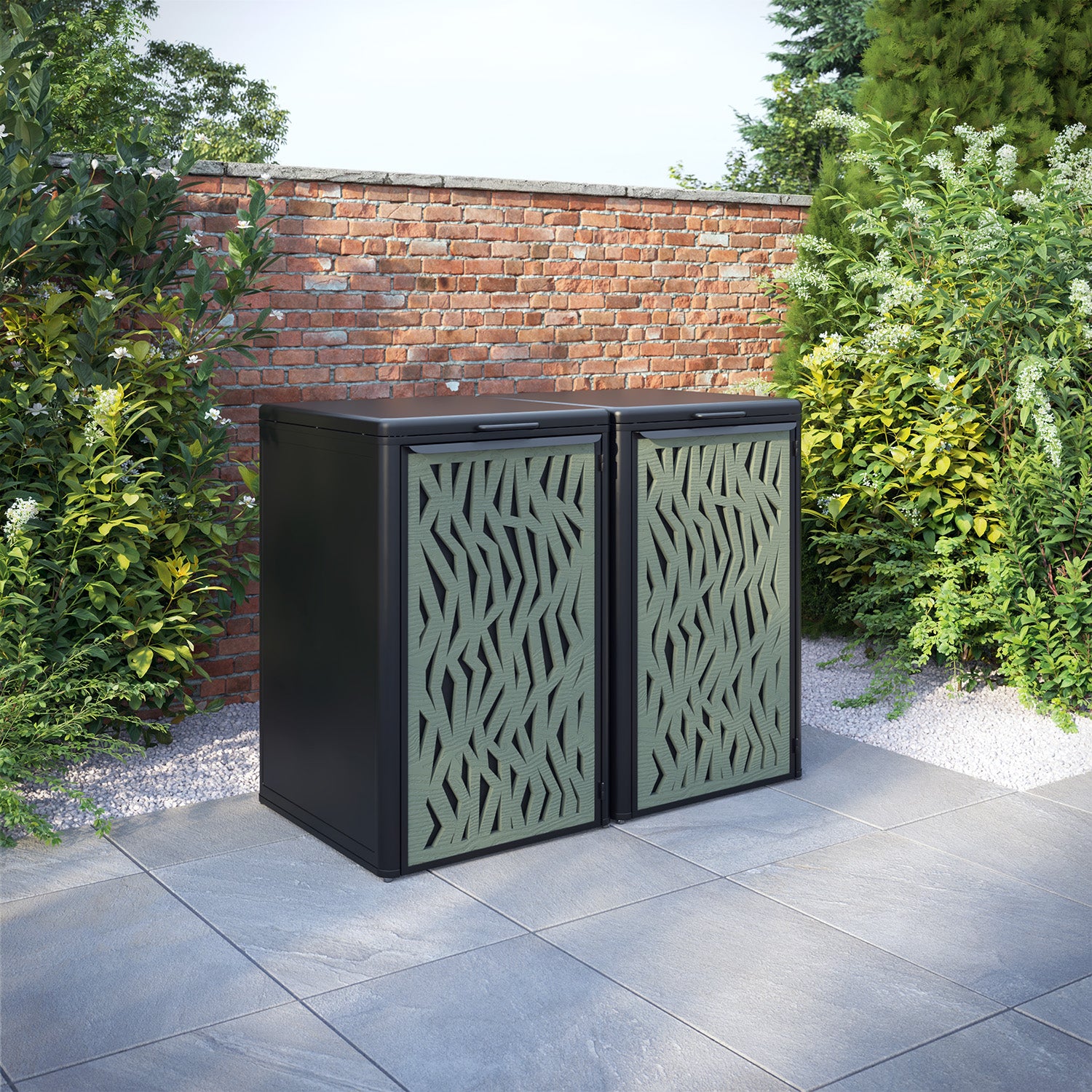 Curva Black 2 Bin Store with Zenith Door Screen