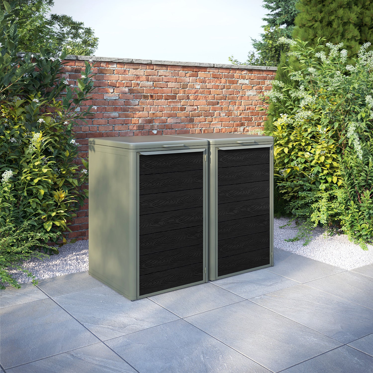 Curva Dusty Green 2 Bin Store with Classic Door Slat
