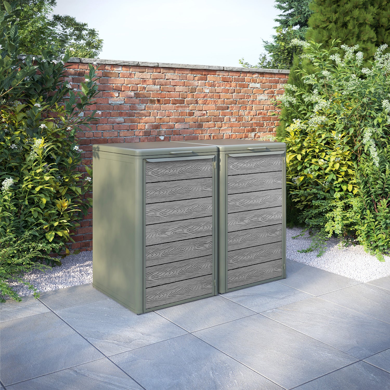 Curva Dusty Green 2 Bin Store with Classic Door Slat