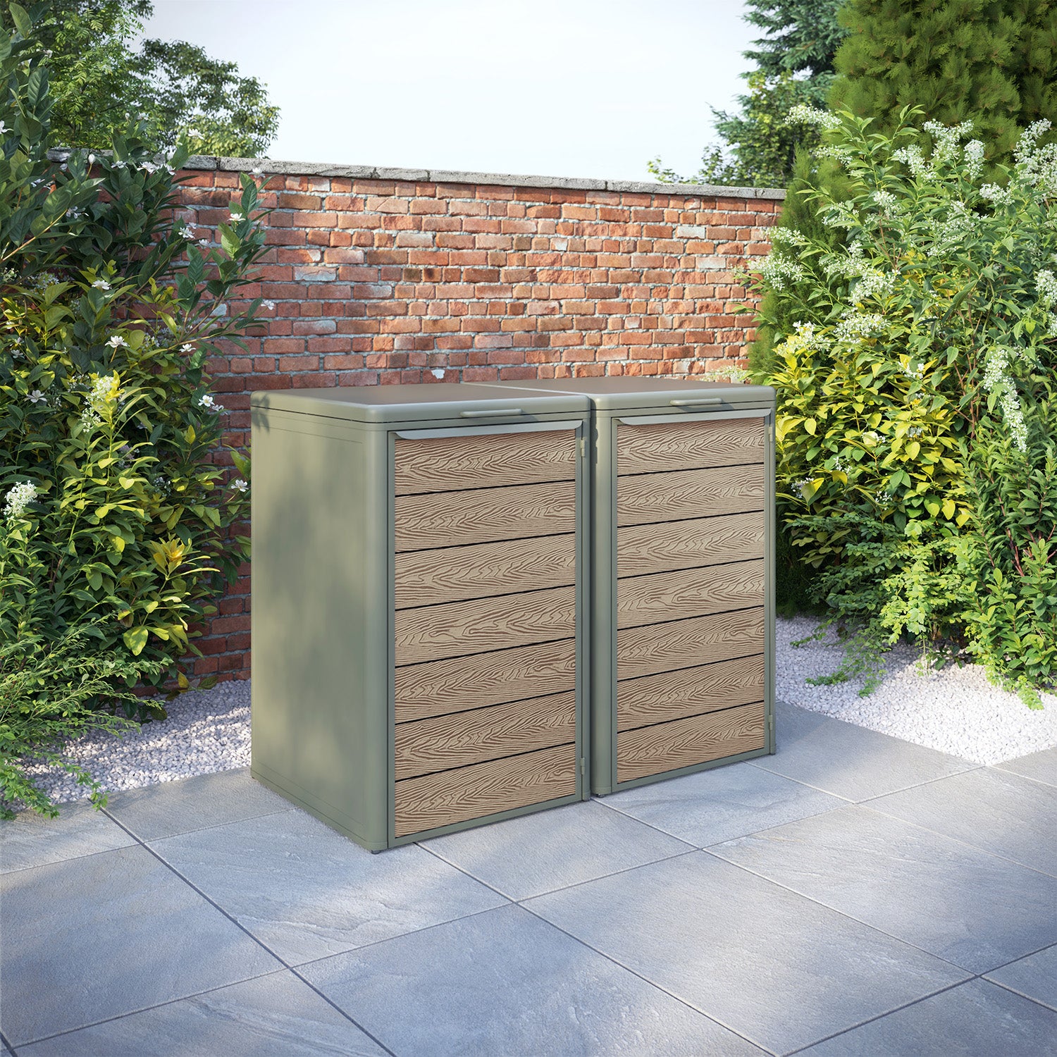 Curva Dusty Green 2 Bin Store with Classic Door Slat