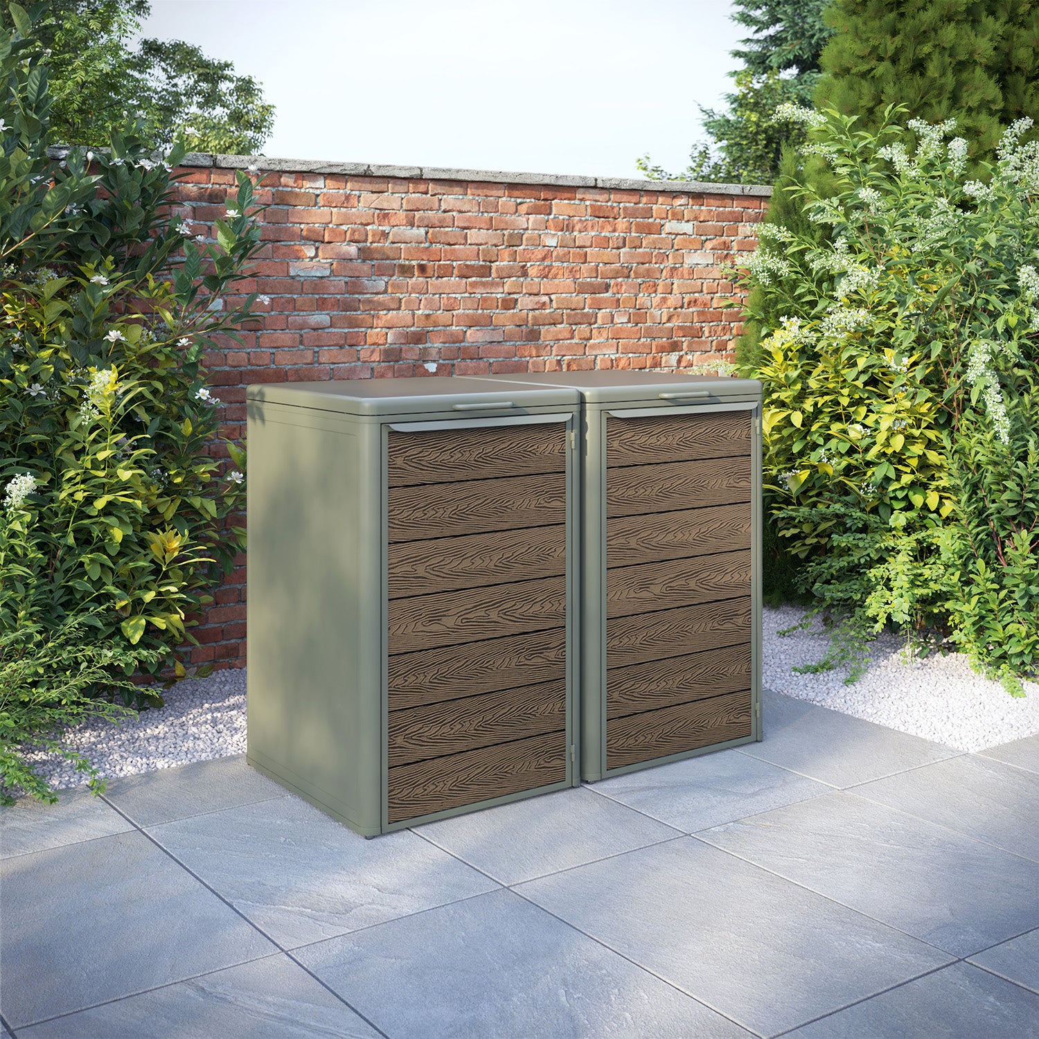 Curva Dusty Green 2 Bin Store with Classic Door Slat