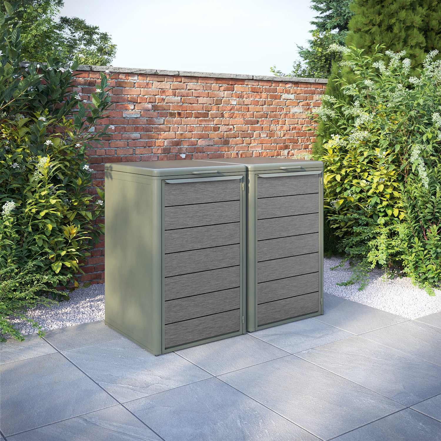 Curva Dusty Green 2 Bin Store with Fusion Door Slat
