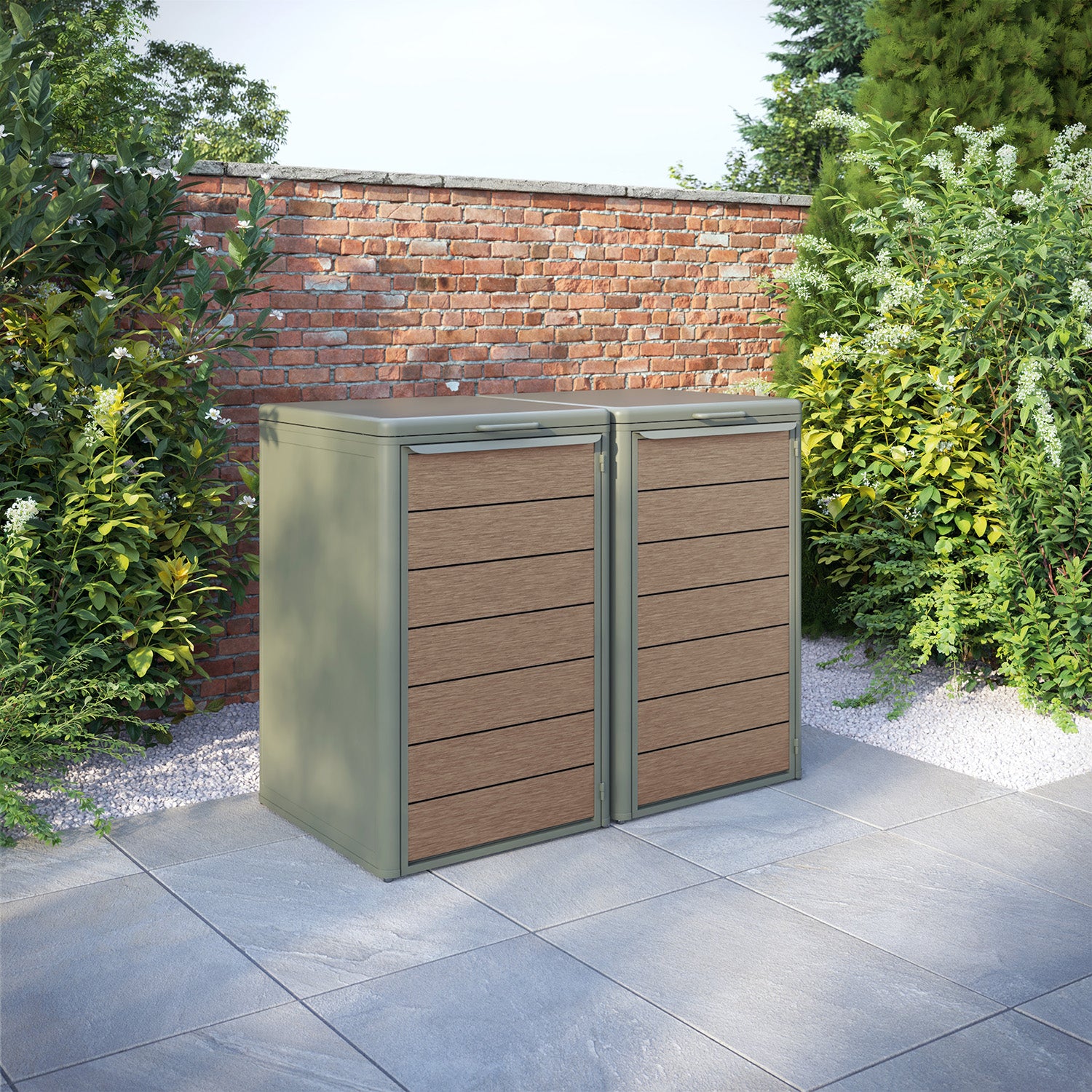 Curva Dusty Green 2 Bin Store with Fusion Door Slat
