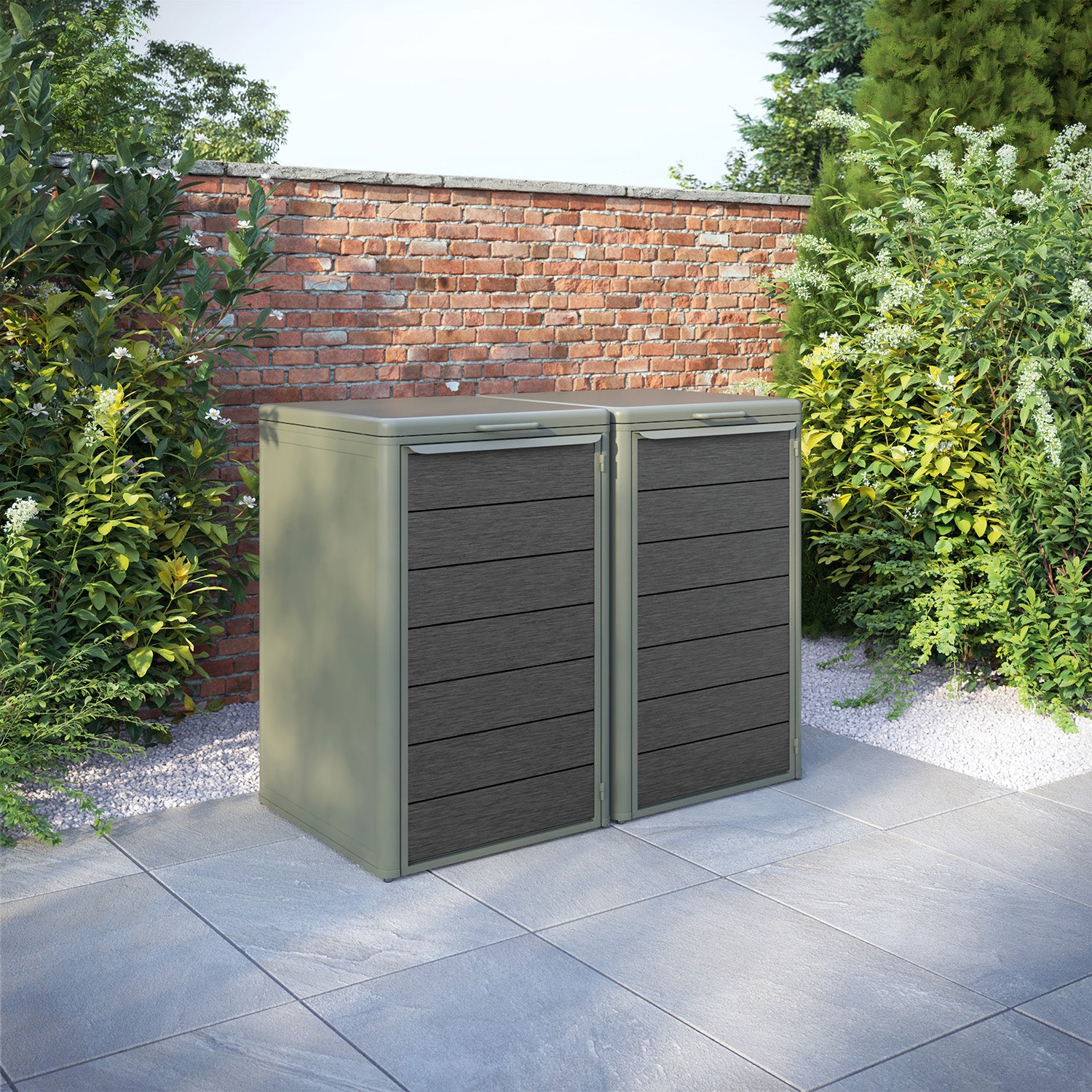 Curva Dusty Green 2 Bin Store with Fusion Door Slat