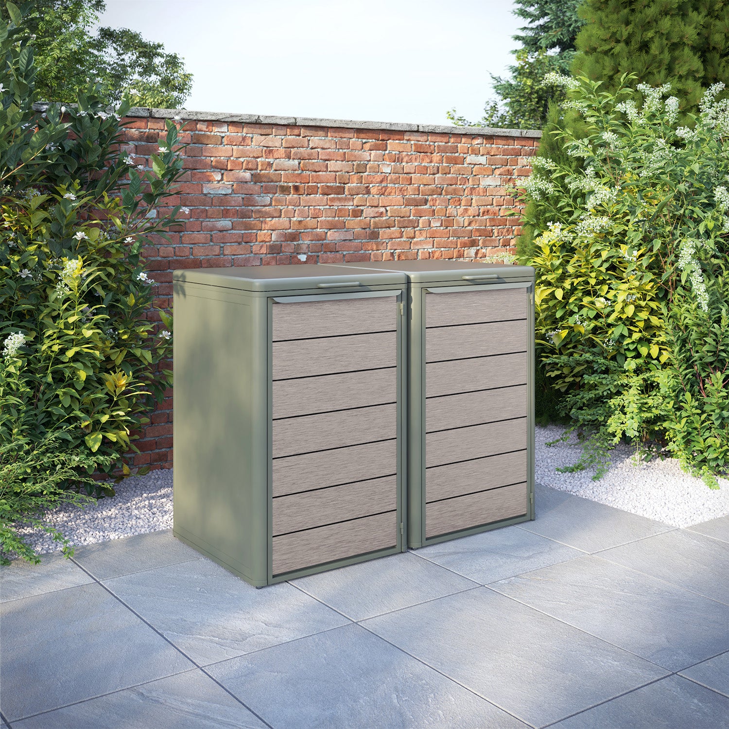 Curva Dusty Green 2 Bin Store with Fusion Door Slat