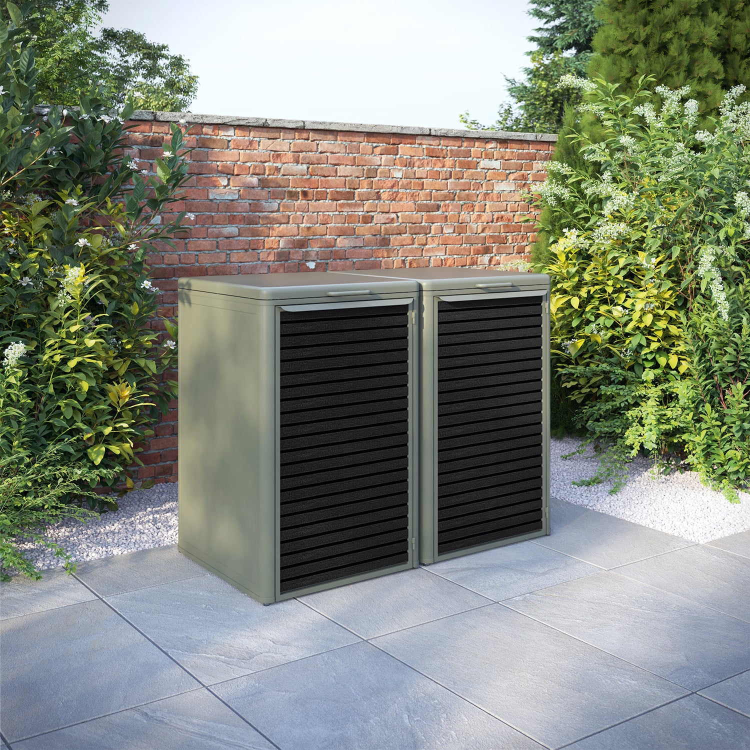 Curva Dusty Green 2 Bin Store with Hudson Door Slat