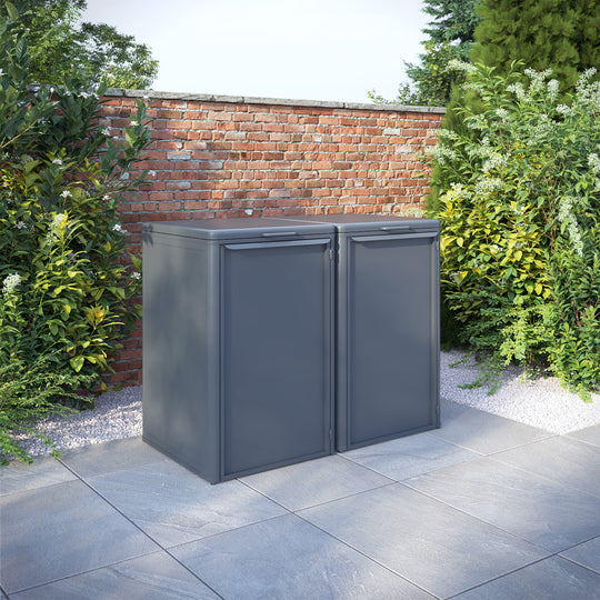 Curva Anthracite Grey 2 Bin Store with Aluminium Door