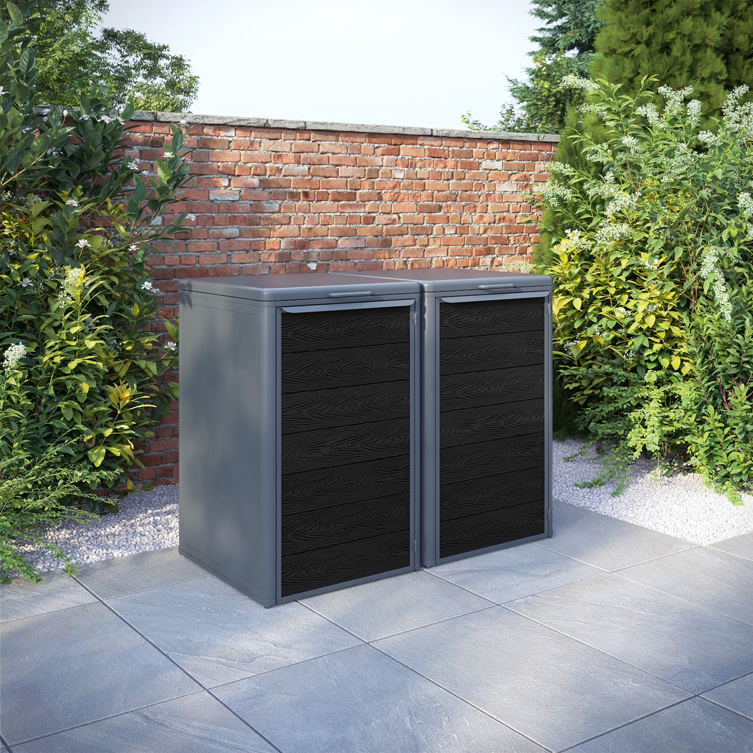 Curva Anthracite Grey 2 Bin Store with Classic Door Slat