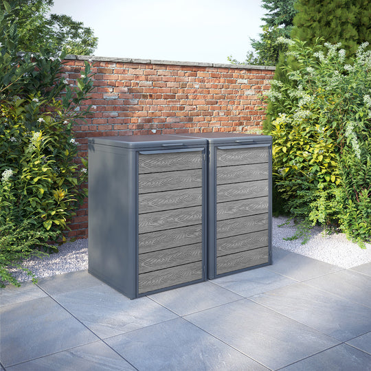 Curva Anthracite Grey 2 Bin Store with Classic Door Slat