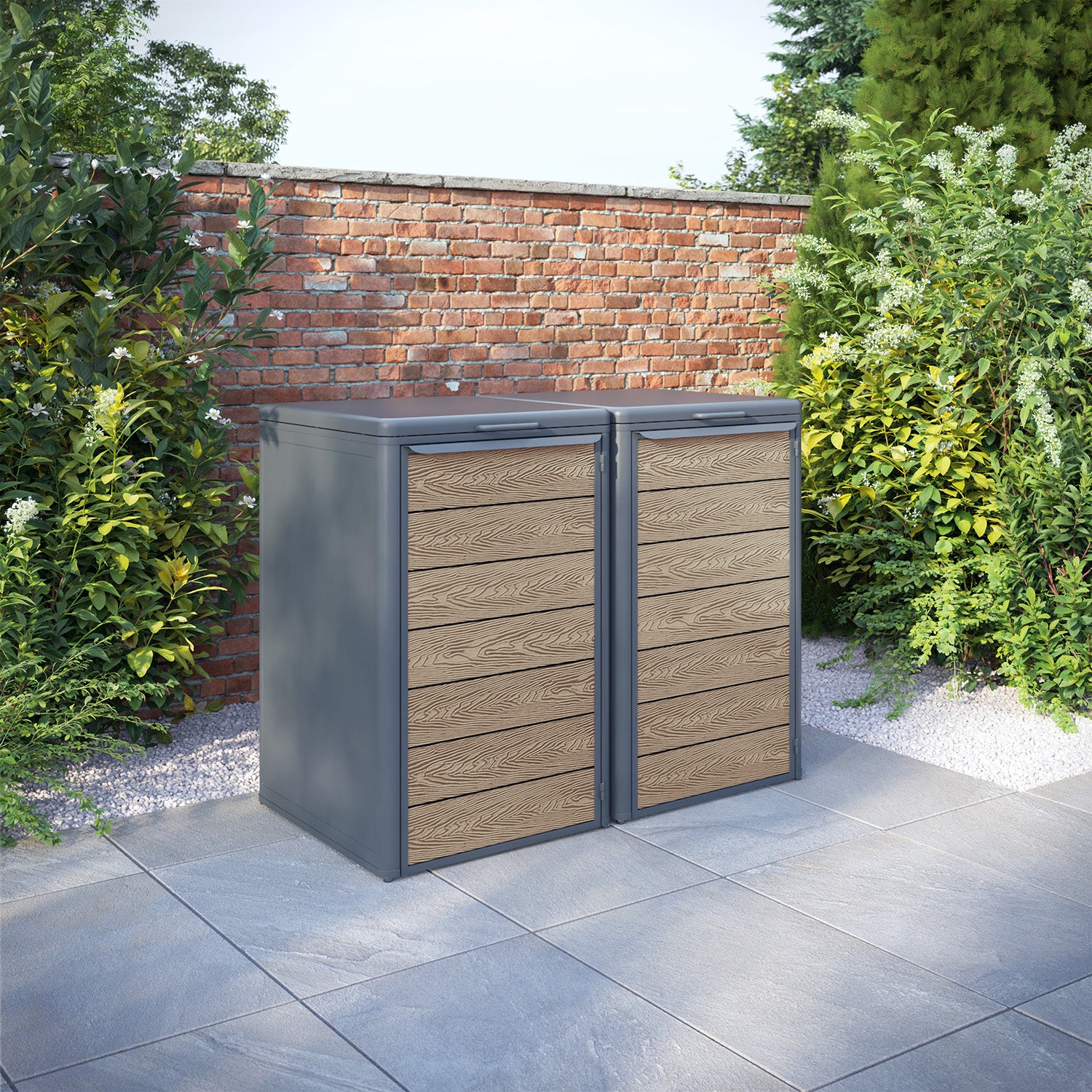 Curva Anthracite Grey 2 Bin Store with Classic Door Slat