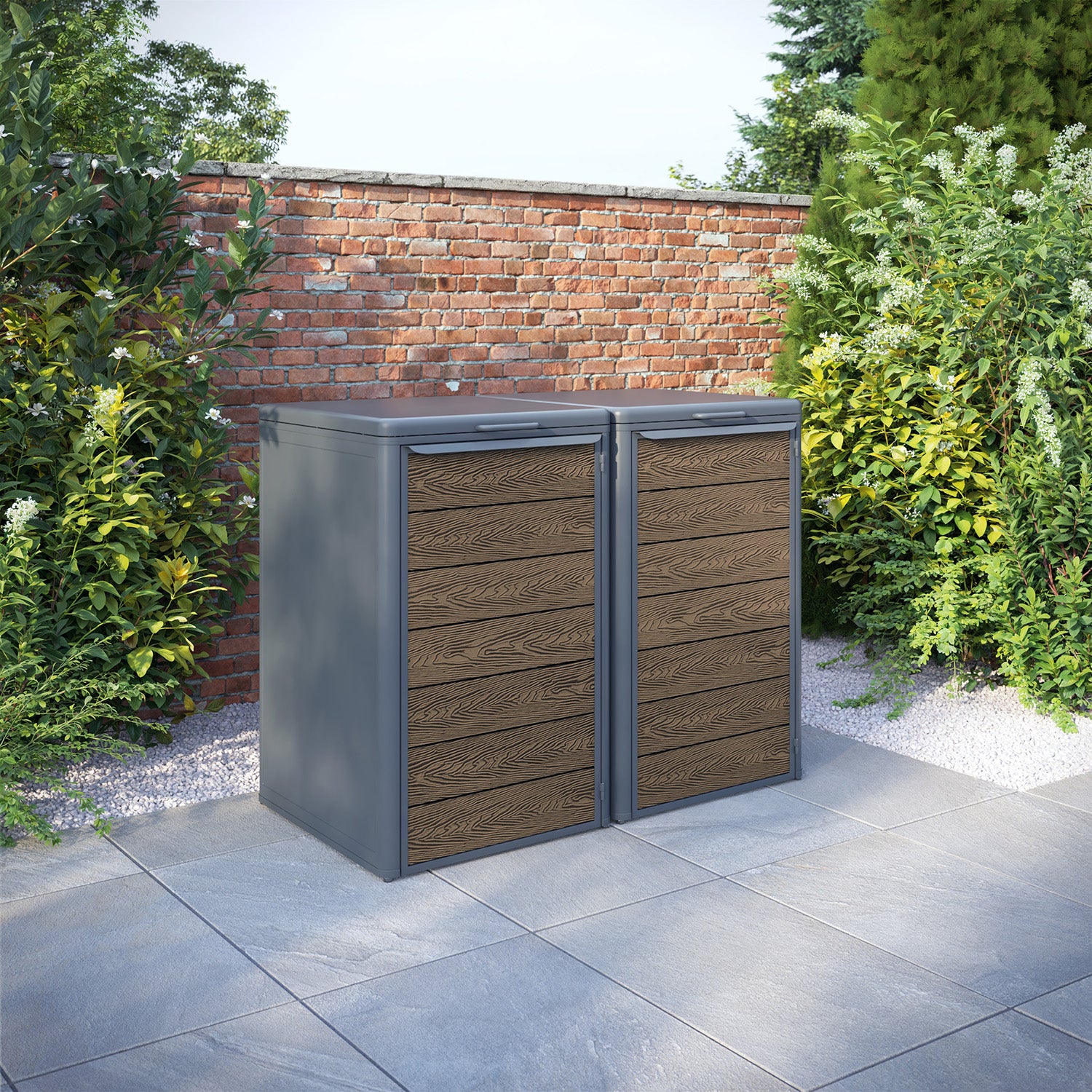 Curva Anthracite Grey 2 Bin Store with Classic Door Slat