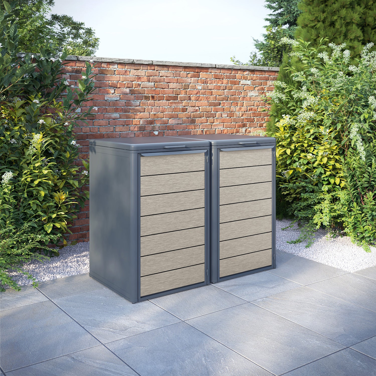 Curva Anthracite Grey 2 Bin Store with Fusion Door Slat