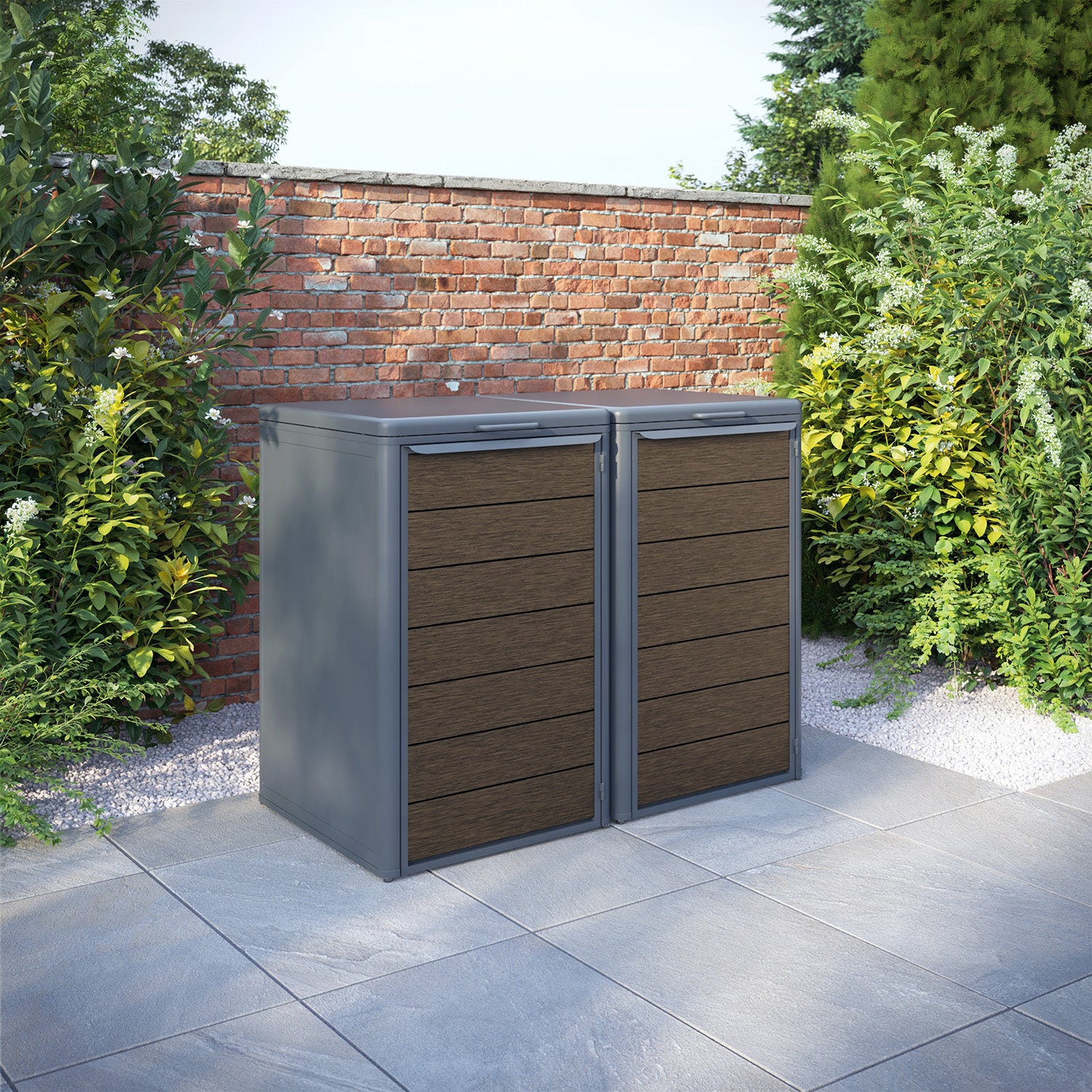 Curva Anthracite Grey 2 Bin Store with Fusion Door Slat