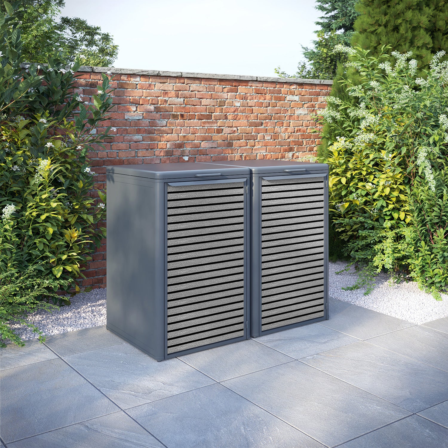 Curva Anthracite Grey 2 Bin Store with Hudson Door Slat