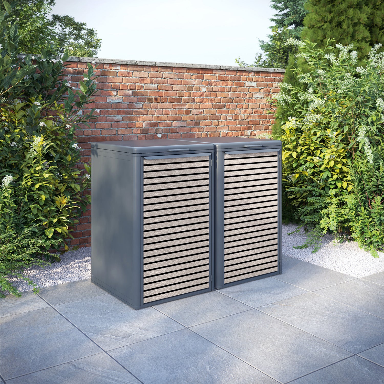 Curva Anthracite Grey 2 Bin Store with Hudson Door Slat