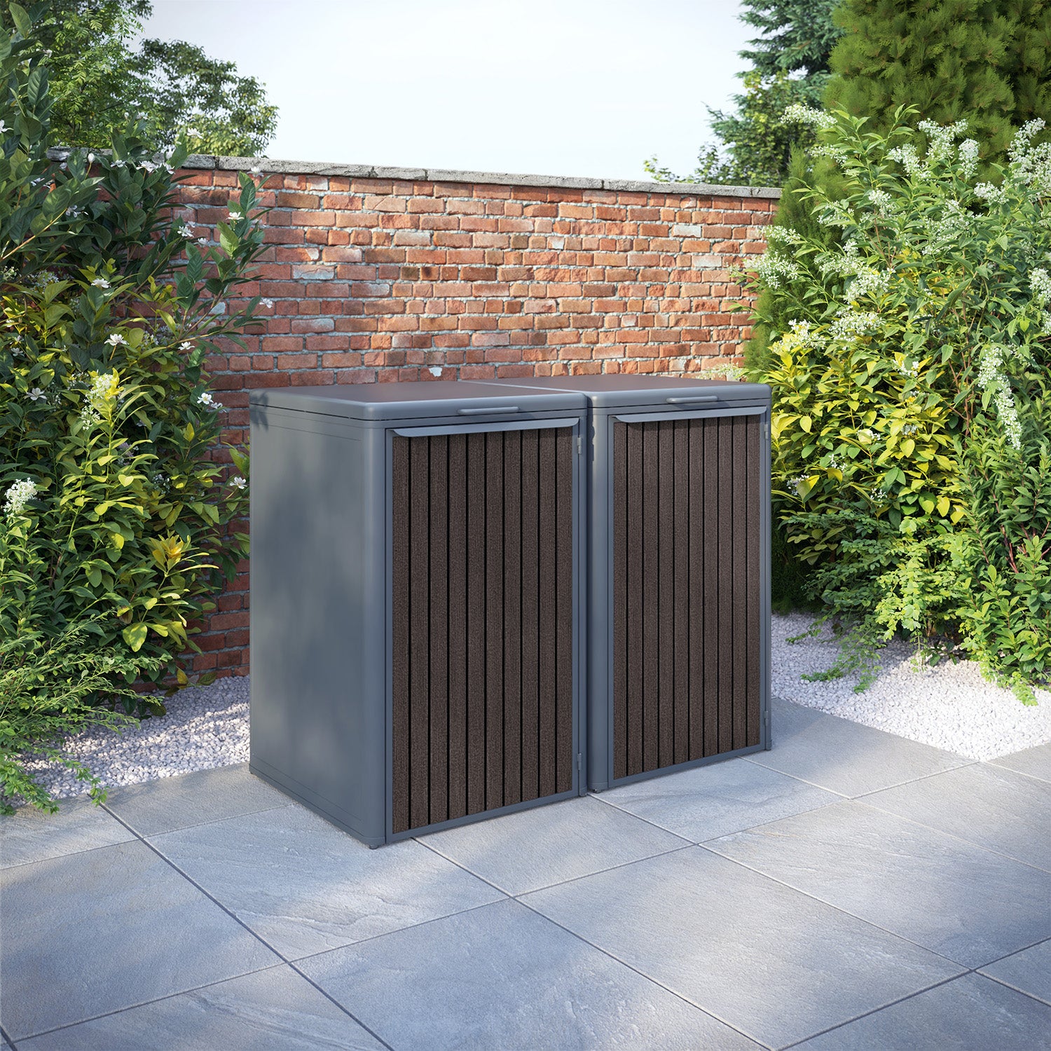 Curva Anthracite Grey 2 Bin Store with Virtis Door Slat