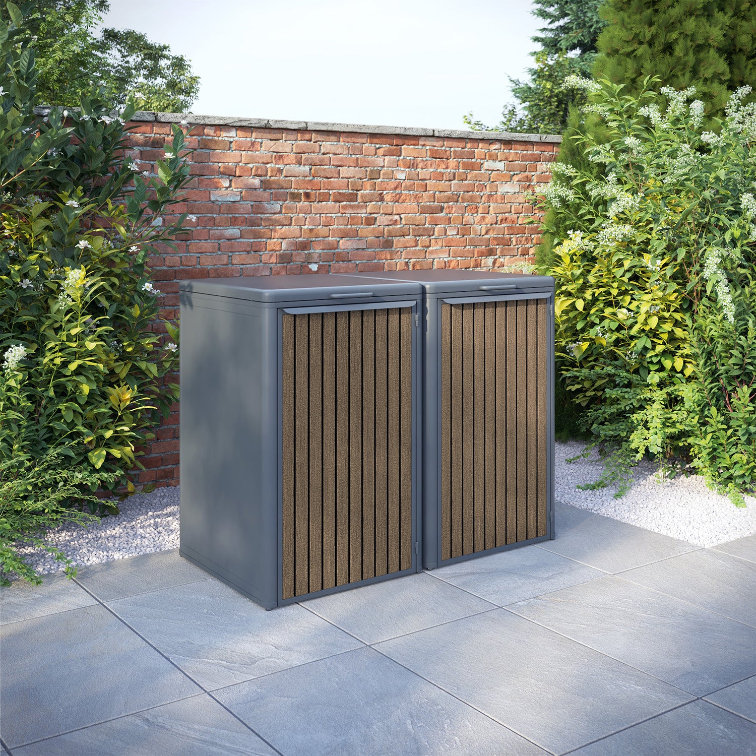 Curva Anthracite Grey 2 Bin Store with Virtis Door Slat