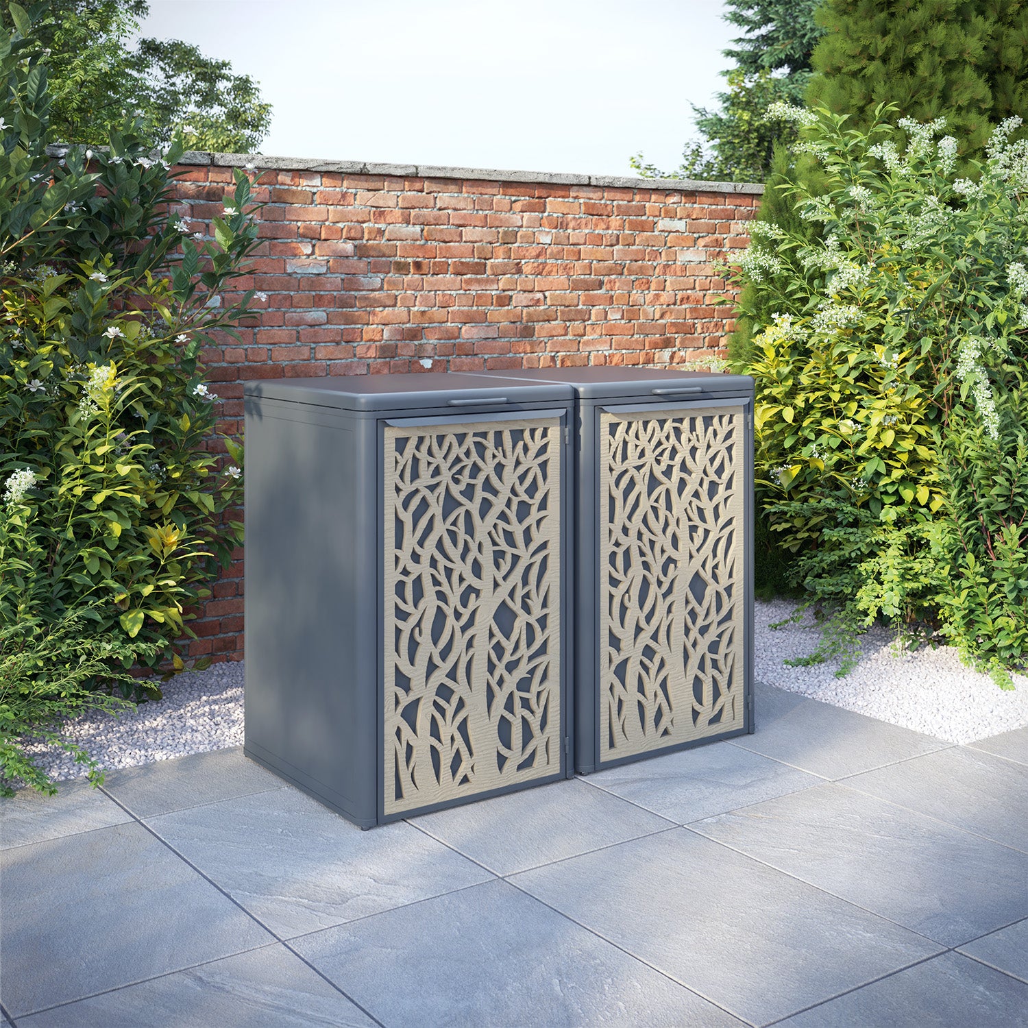 Curva Anthracite Grey 2 Bin Store with Twilight Door Screen