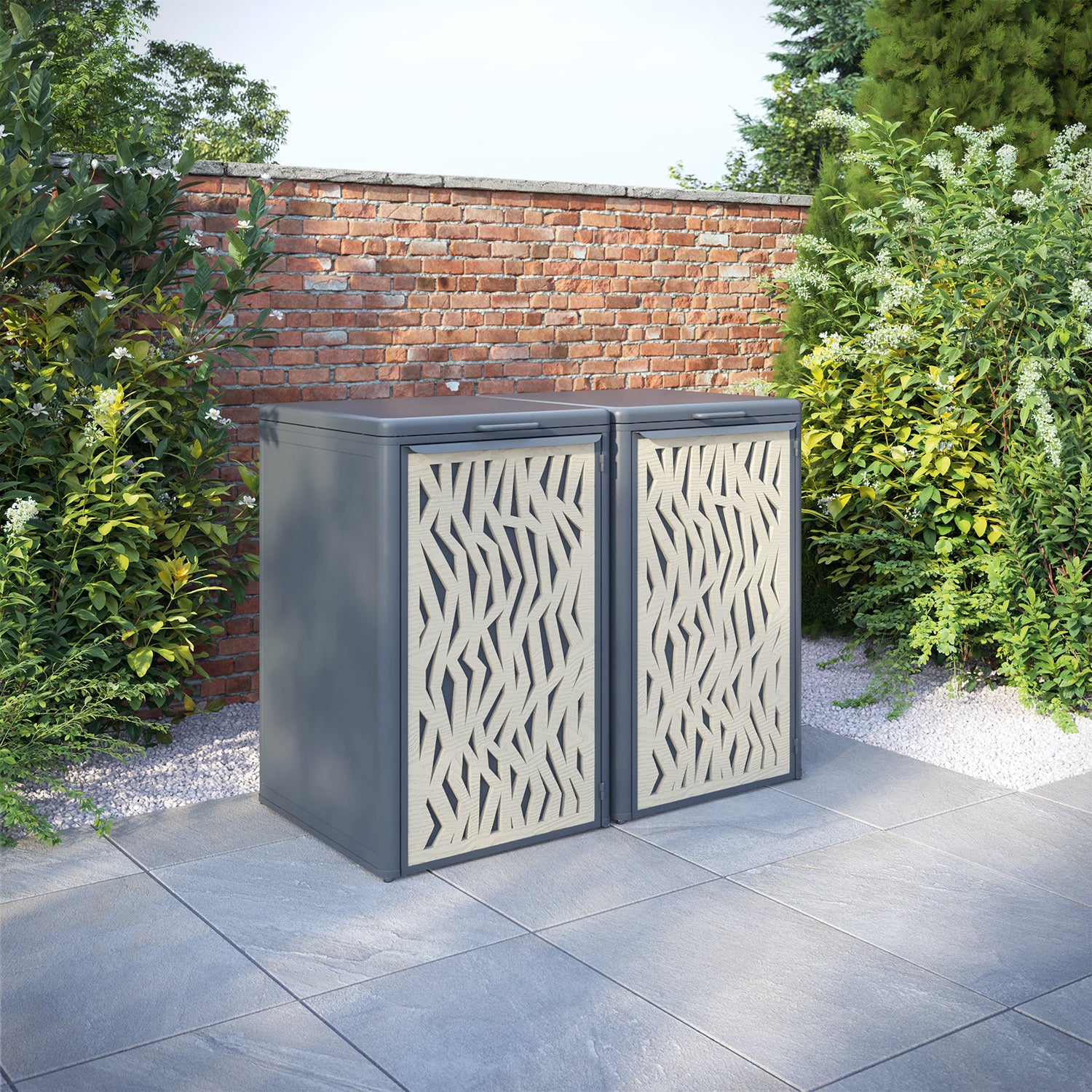 Curva Anthracite Grey 2 Bin Store with Zenith Door Screen